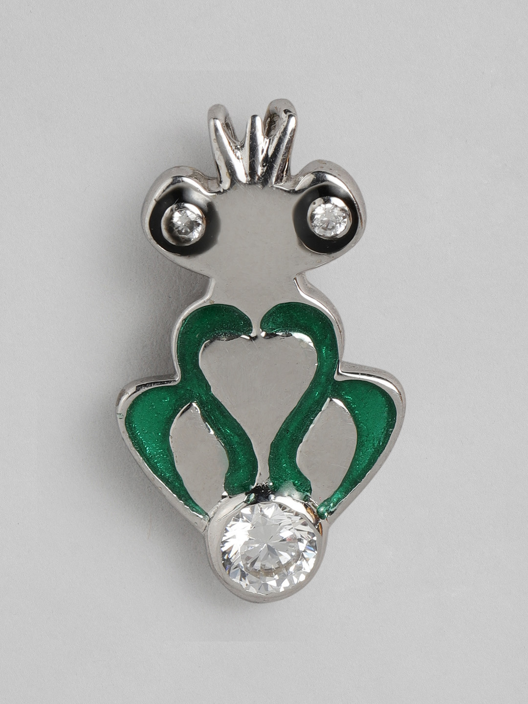 Onaifa Silver-Toned & Sterling Silver-Plated CZ-Studded Frog Pendant
Onaifa Silver-Toned & Sterling Silver-Plated CZ-Studded Frog Pendant