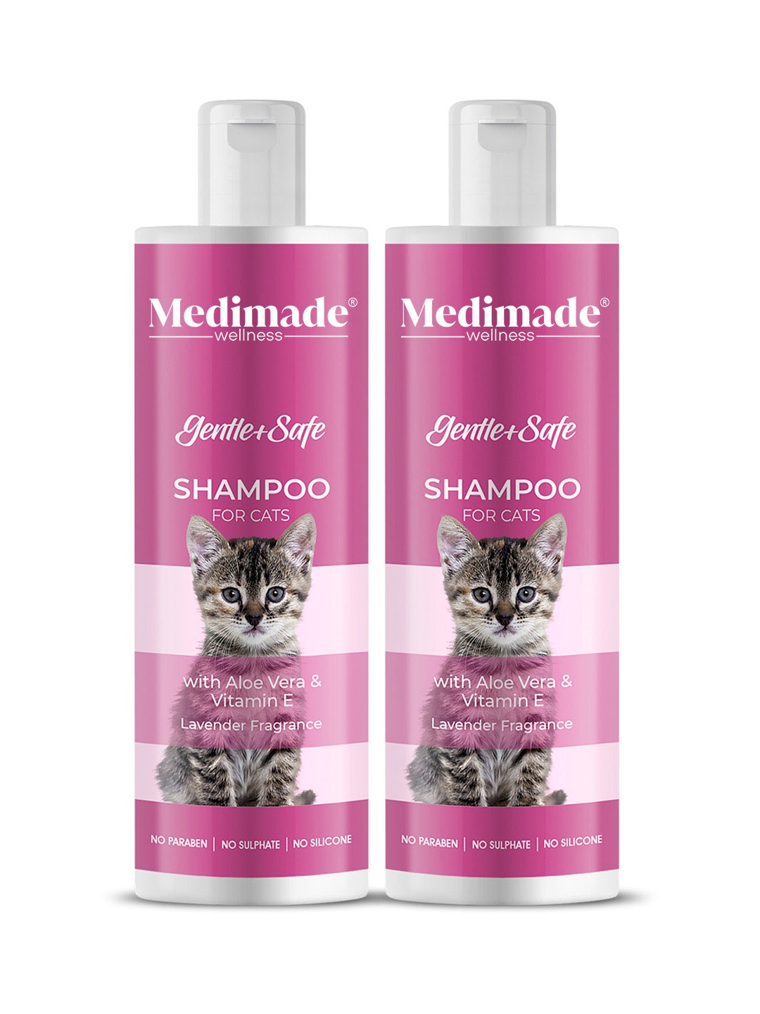 Medimade Set of 2 Gentle + Safe Cat Shampoos with Aloe Vera & Vitamin E - 200ml each, Purple
Medimade Set of 2 Gentle + Safe Cat Shampoos with Aloe Vera & Vitamin E - 200ml each, Purple