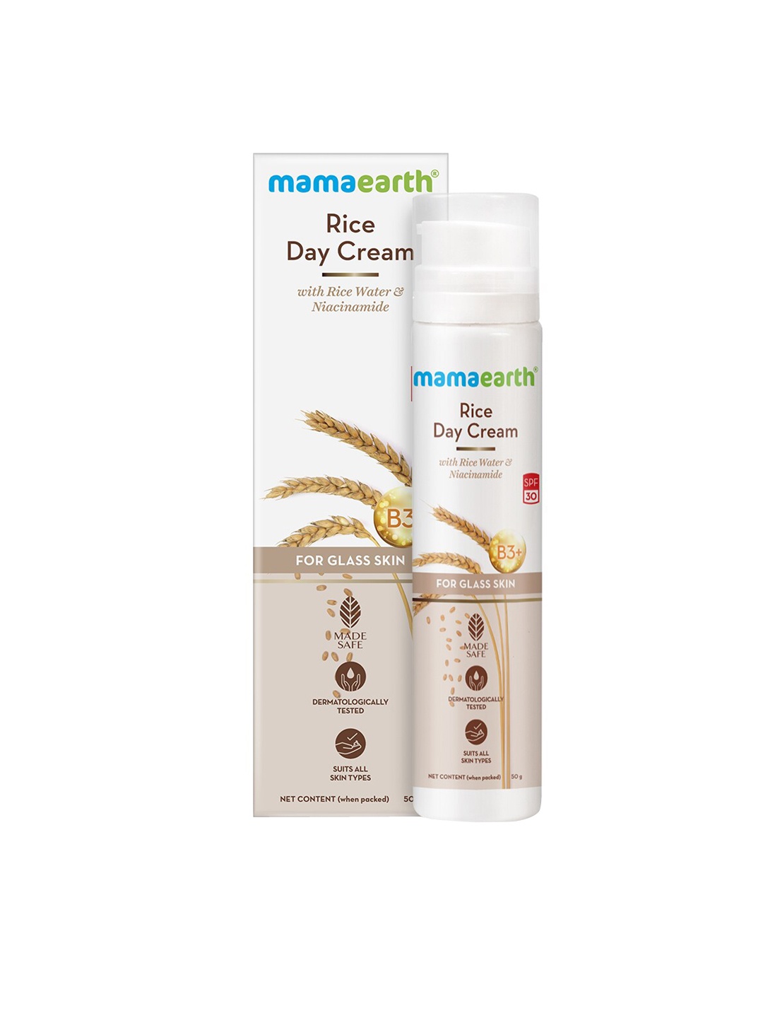 Mamaearth Rice SPF 30 Day Cream with Rice Water & Niacinamide for Glass Skin - 50 g, Brown
Mamaearth Rice SPF 30 Day Cream with Rice Water & Niacinamide for Glass Skin - 50 g, Brown