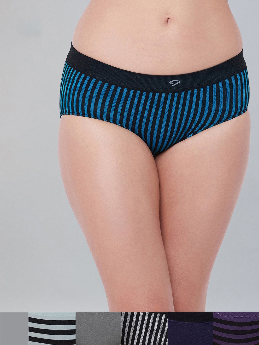 C9 Airwear Women Pack of 6 Assorted Striped Bikini Briefs 25_GY_NY_30_BU_BK_32_GN_PP
C9 Airwear Women Pack of 6 Assorted Striped Bikini Briefs 25_GY_NY_30_BU_BK_32_GN_PP