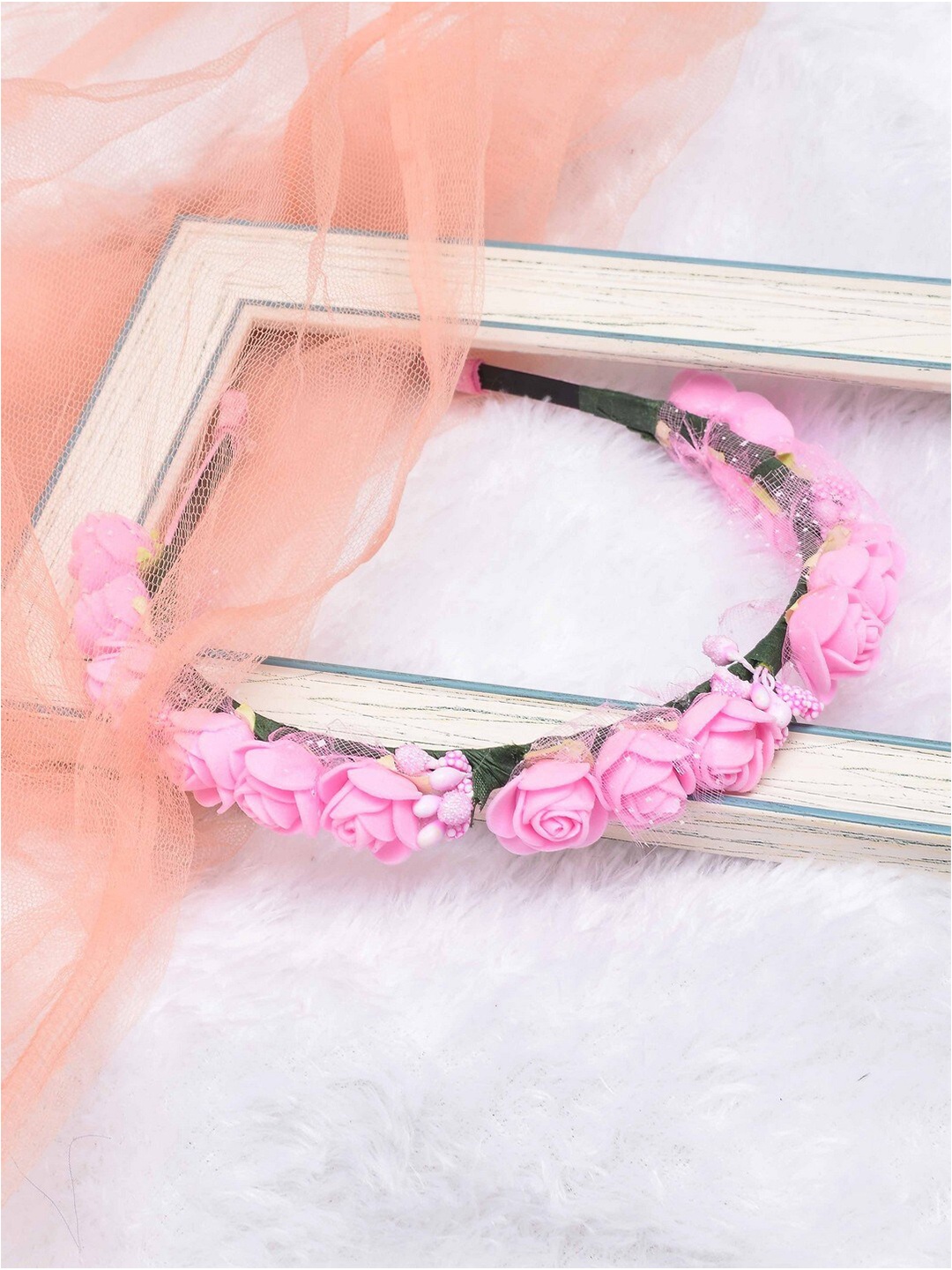 POPLINS Girls Pink Floral Tiara