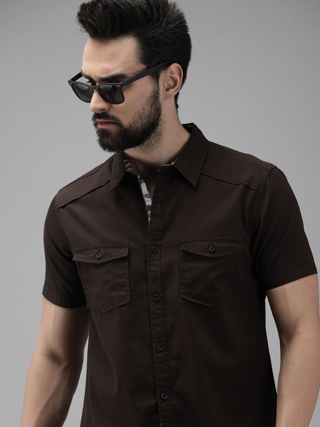 The Roadster Lifestyle Co. Men Coffee Brown Camouflage Printed Pure Cotton Casual Shirt
The Roadster Lifestyle Co. Men Coffee Brown Camouflage Printed Pure Cotton Casual Shirt