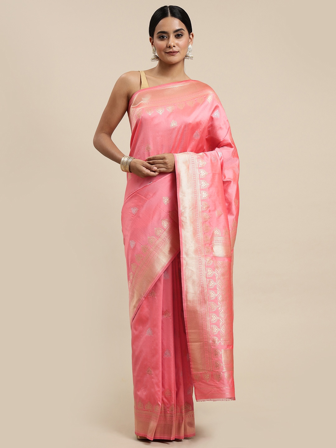 Royal Rajgharana Saree Peach-Coloured & Golden Woven Design Silk Blend Banarasi Sarees
Royal Rajgharana Saree Peach-Coloured & Golden Woven Design Silk Blend Banarasi Sarees