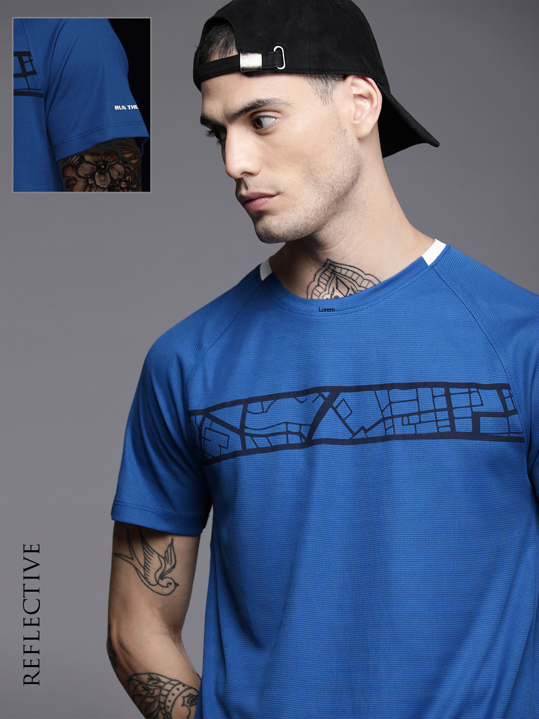 WROGN ACTIVE Men Blue & Black Printed Slim Fit T-shirt 
WROGN ACTIVE Men Blue & Black Printed Slim Fit T-shirt