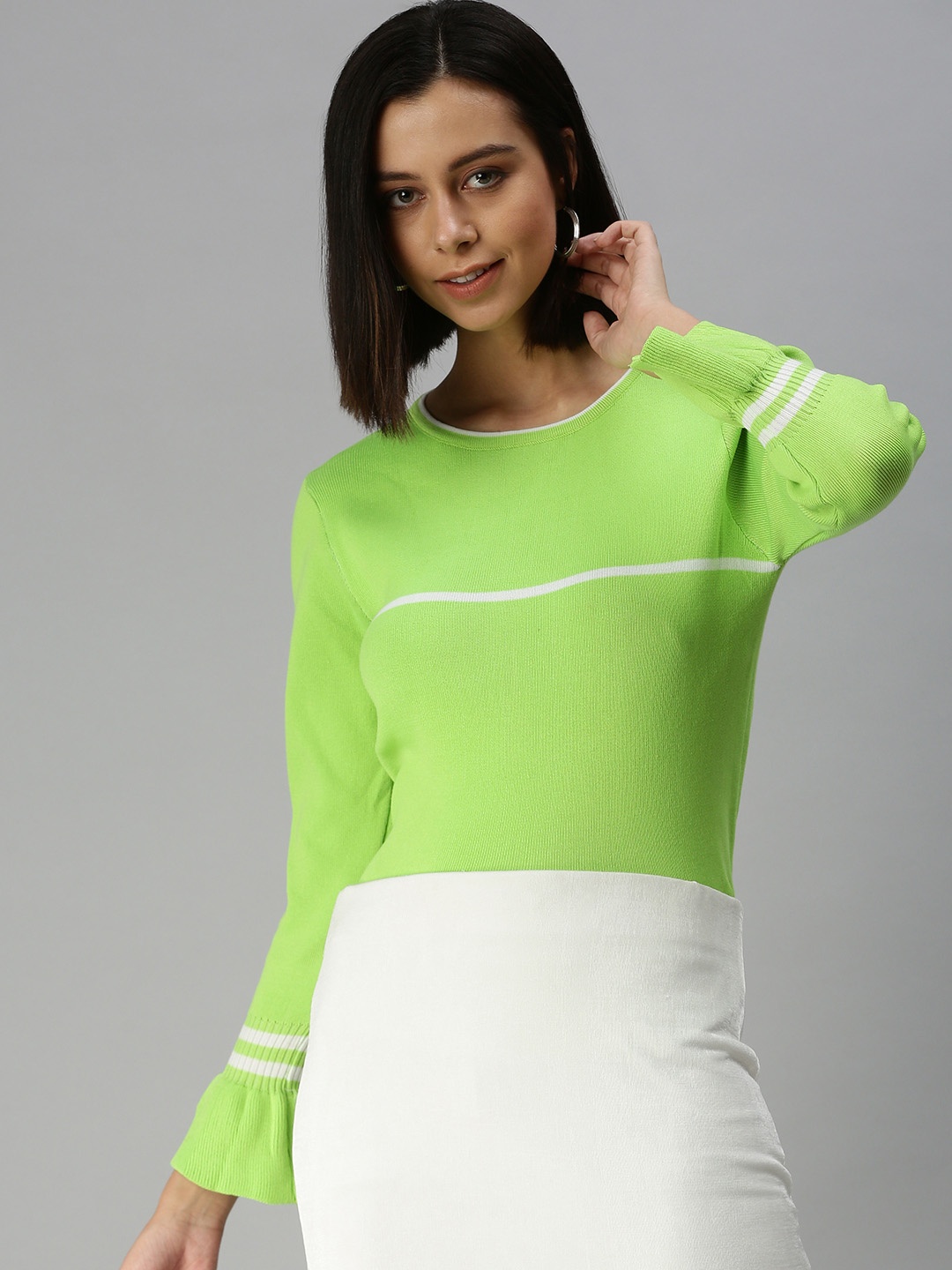 SHOWOFF Fluorescent Green Solid Top