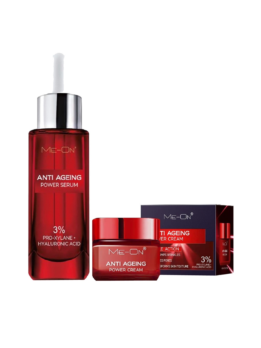 ME-ON Set of Anti-Ageing Hyaluronic Acid Power Serum 30 ml & Power Cream 50 g, Red
ME-ON Set of Anti-Ageing Hyaluronic Acid Power Serum 30 ml & Power Cream 50 g, Red