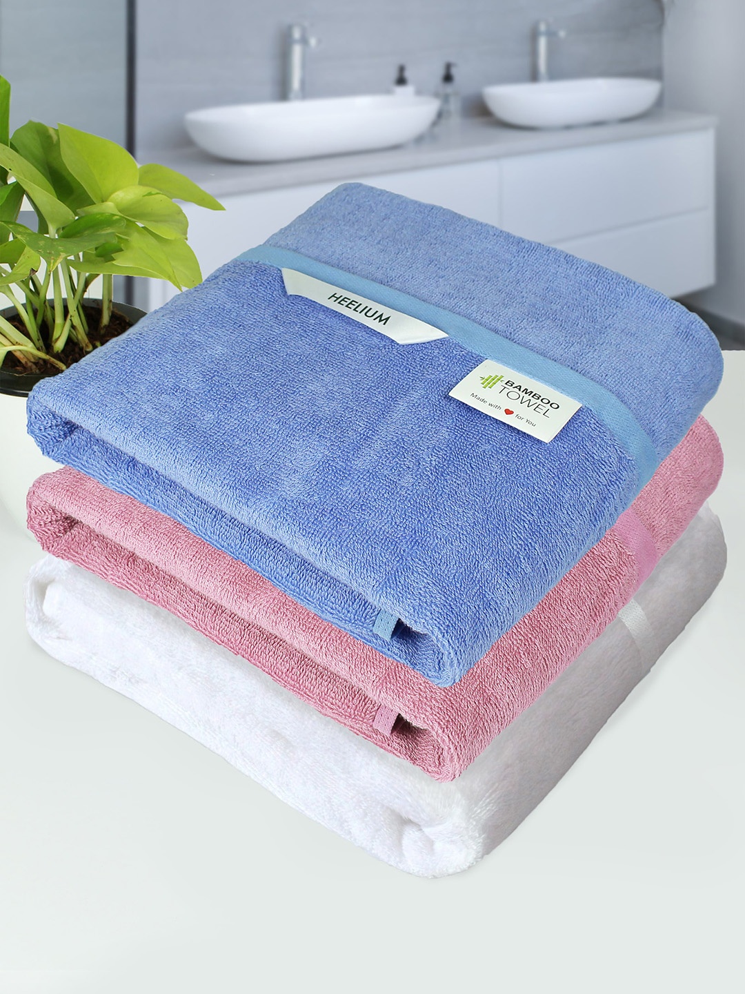 Heelium Unisex Pack of 3 Bamboo Super Soft & Quick Drying 400 GSM Bath Towel, Peach
Heelium Unisex Pack of 3 Bamboo Super Soft & Quick Drying 400 GSM Bath Towel, Peach