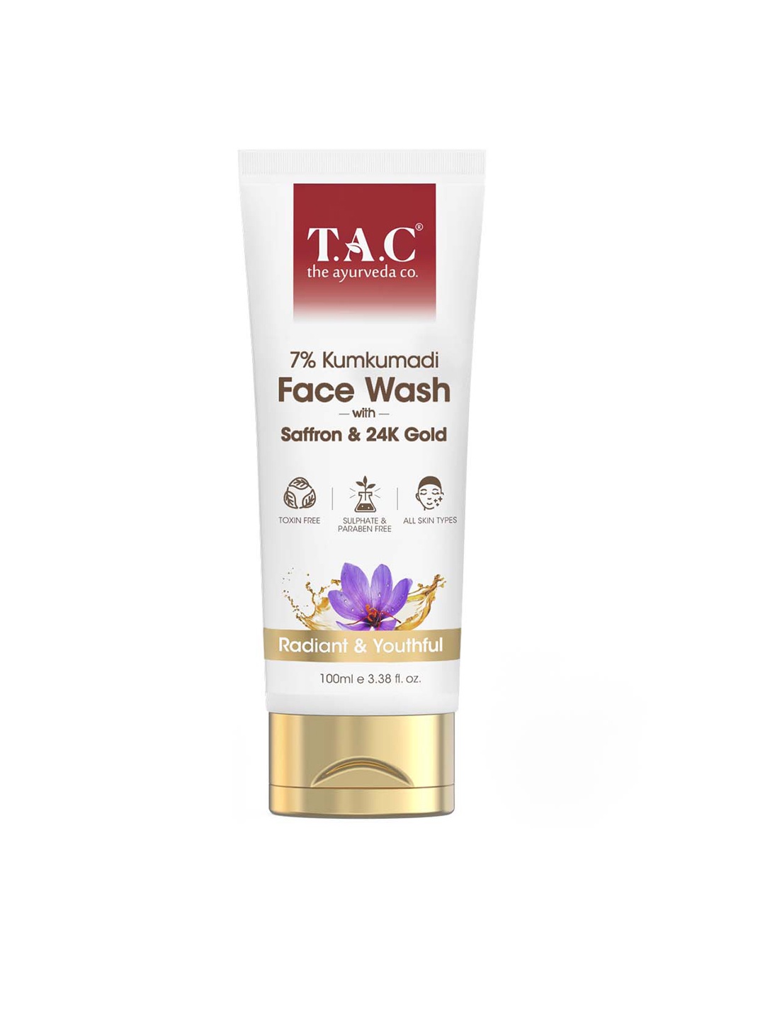 TAC - The Ayurveda Co. 7% Kumkumadi Face Wash For Skin Brightening & Wrinkles 100 ml, White
TAC - The Ayurveda Co. 7% Kumkumadi Face Wash For Skin Brightening & Wrinkles 100 ml, White