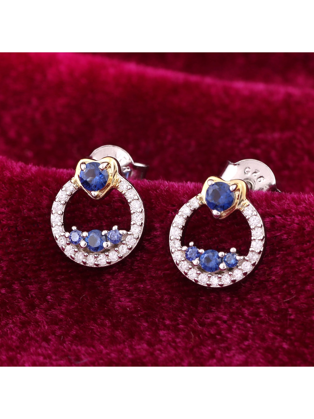 Silgo Silver-Toned Contemporary Studs Earrings