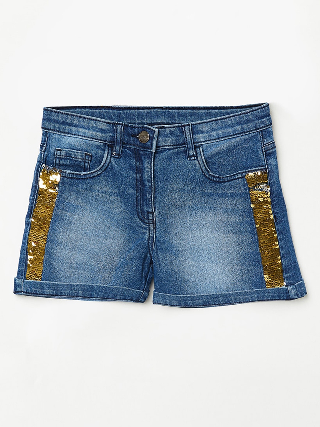 Fame Forever by Lifestyle Girls Blue Washed Denim Shorts