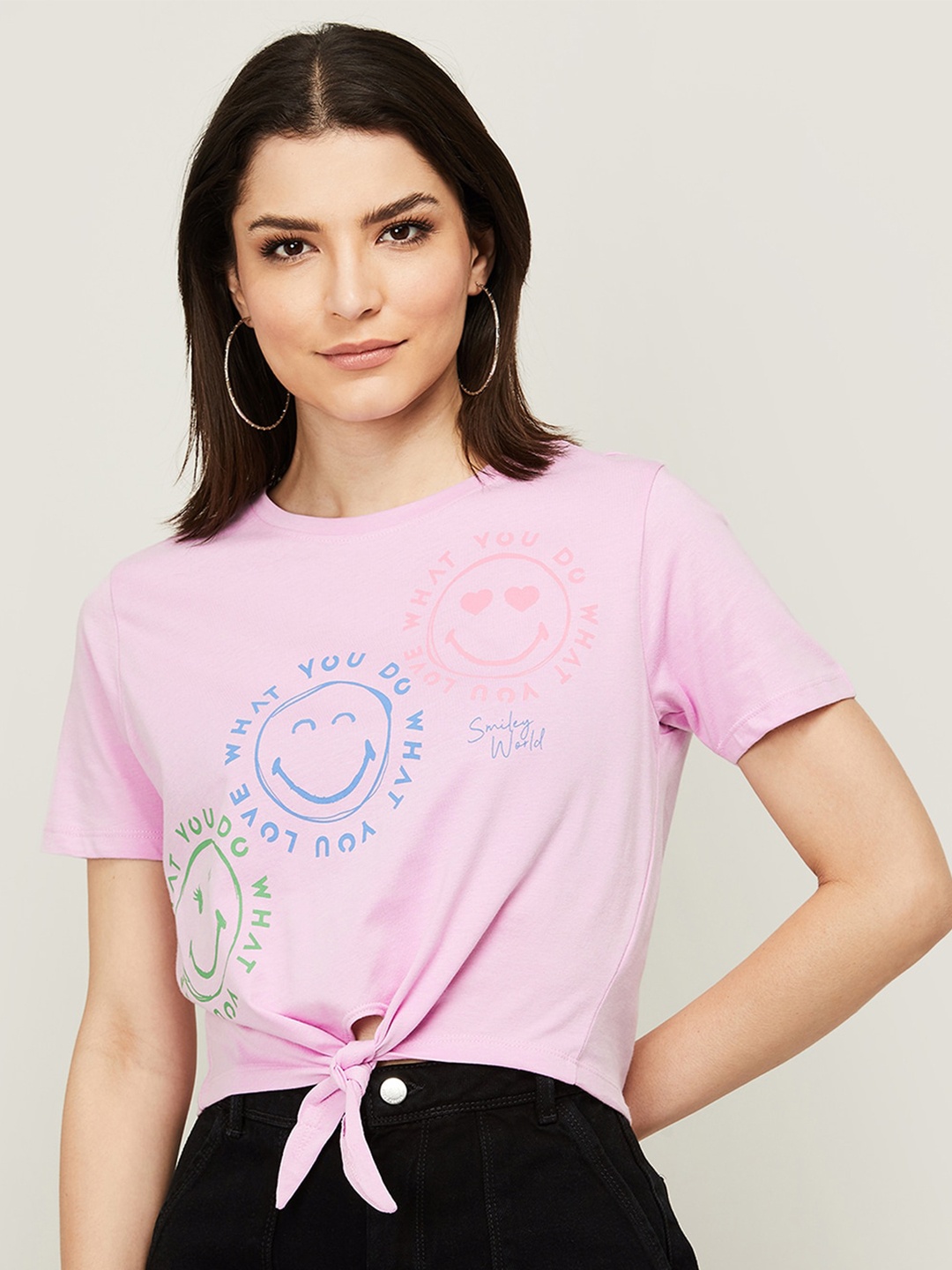 SmileyWorld Purple Print Top