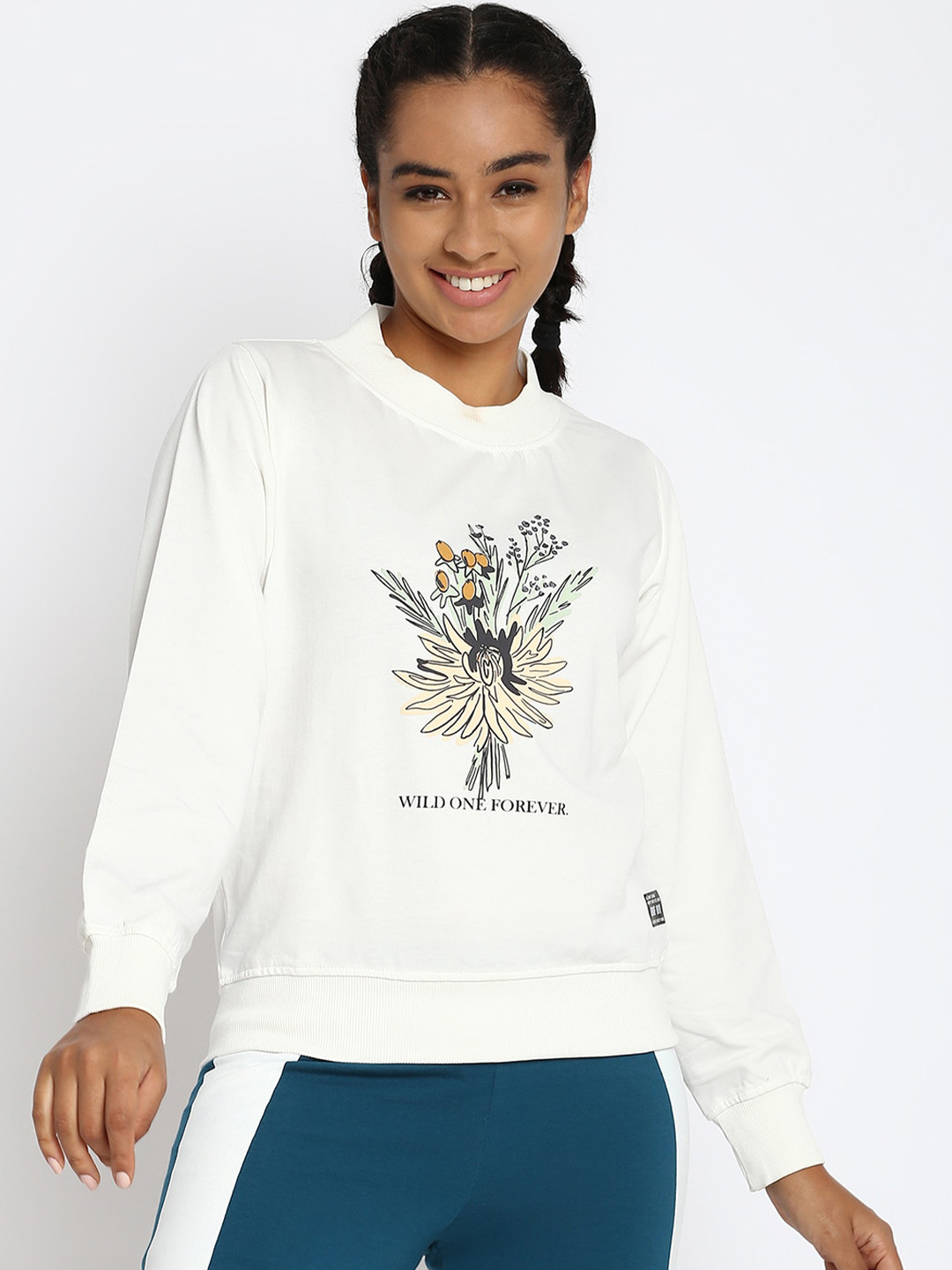 abof Women White Printed Sweatshirt 
abof Women White Printed Sweatshirt