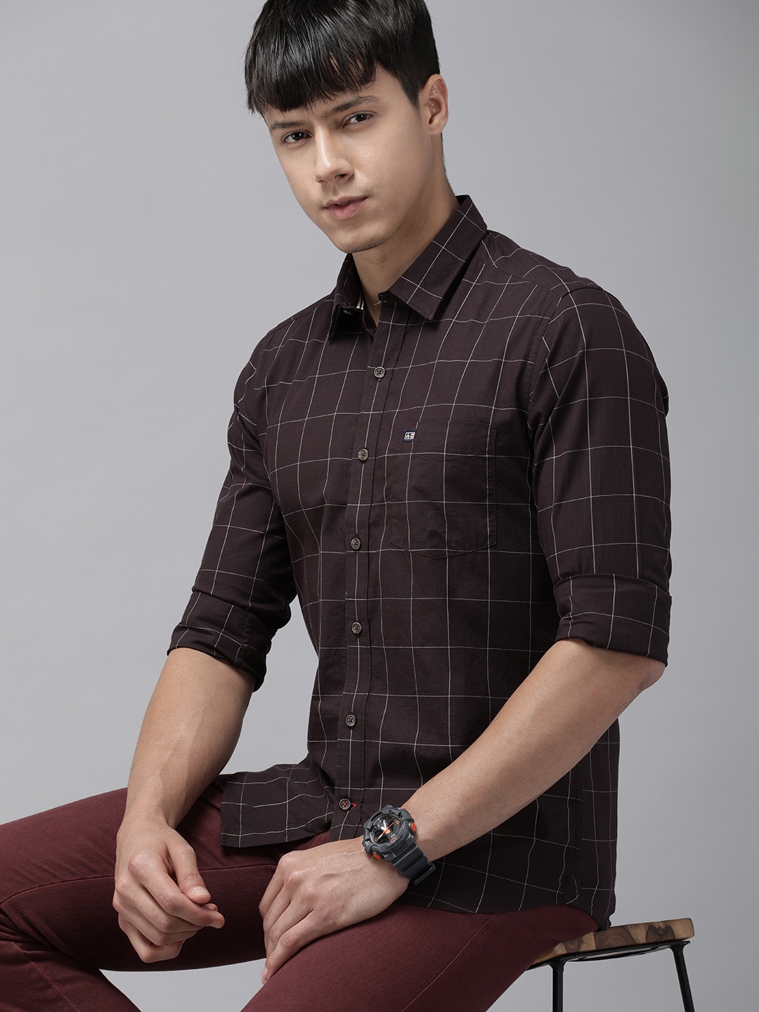 Arrow Sport Men Manhattan Slim Fit Checked Pure Cotton Casual Shirt, Coffee brown
Arrow Sport Men Manhattan Slim Fit Checked Pure Cotton Casual Shirt, Coffee brown
