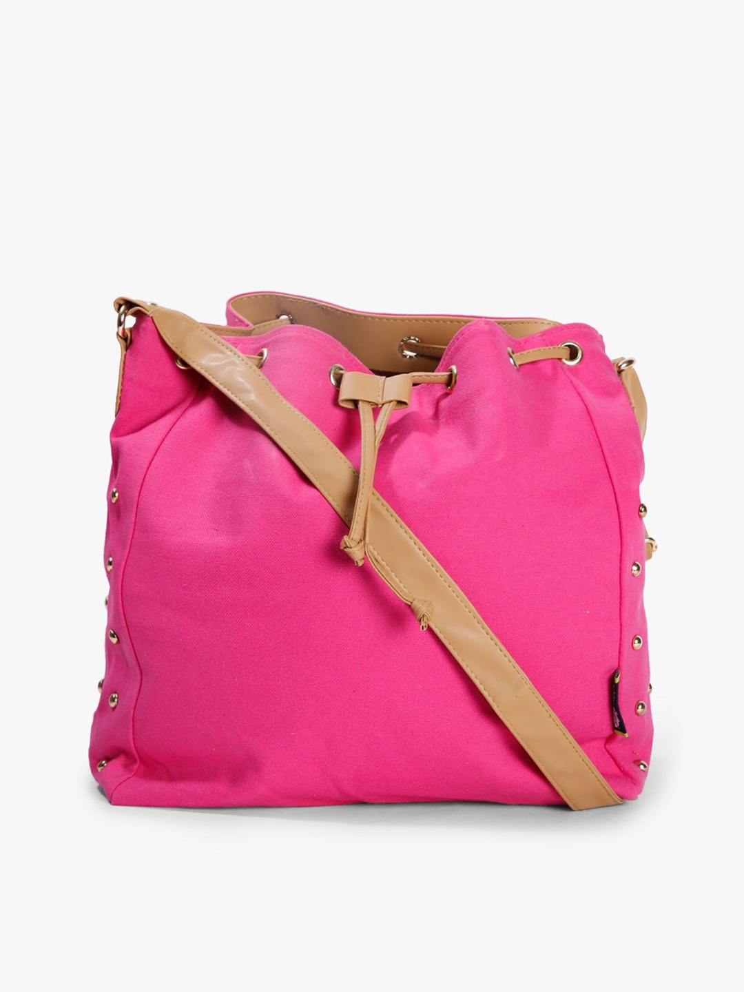 Kanvas Katha Pink Oversized Bucket Sling Bag