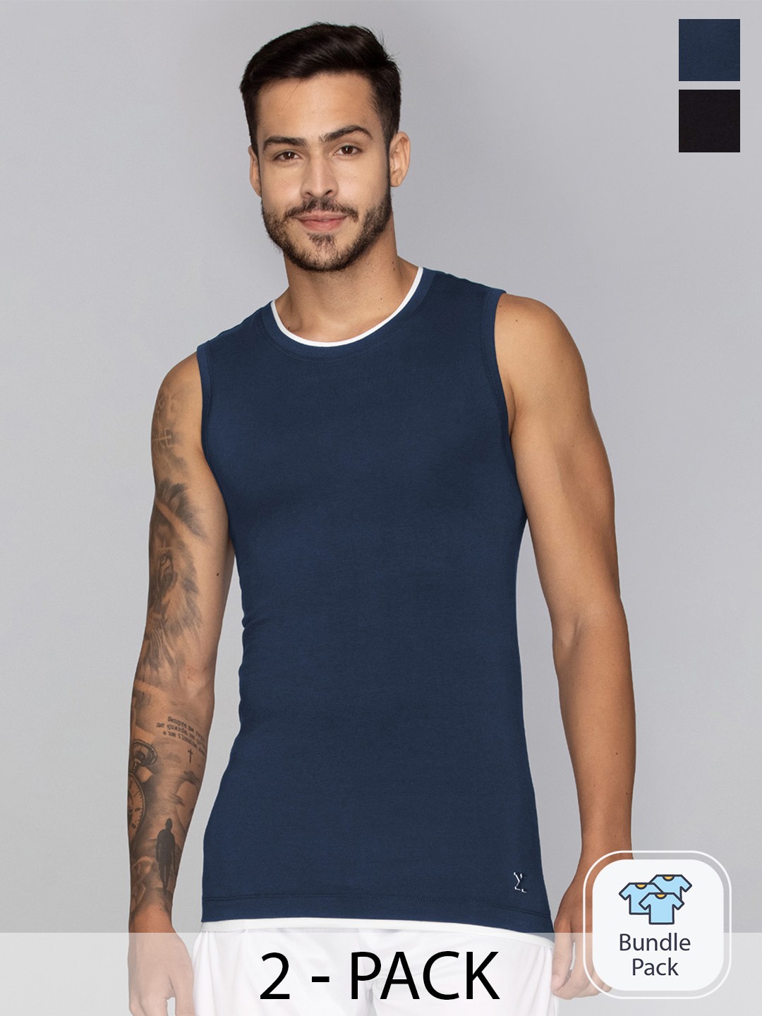 XYXX Men Pack Of 2 Moisture Absorbing Gym Vest with Anti-bacterial Silver Finish, Multi
XYXX Men Pack Of 2 Moisture Absorbing Gym Vest with Anti-bacterial Silver Finish, Multi