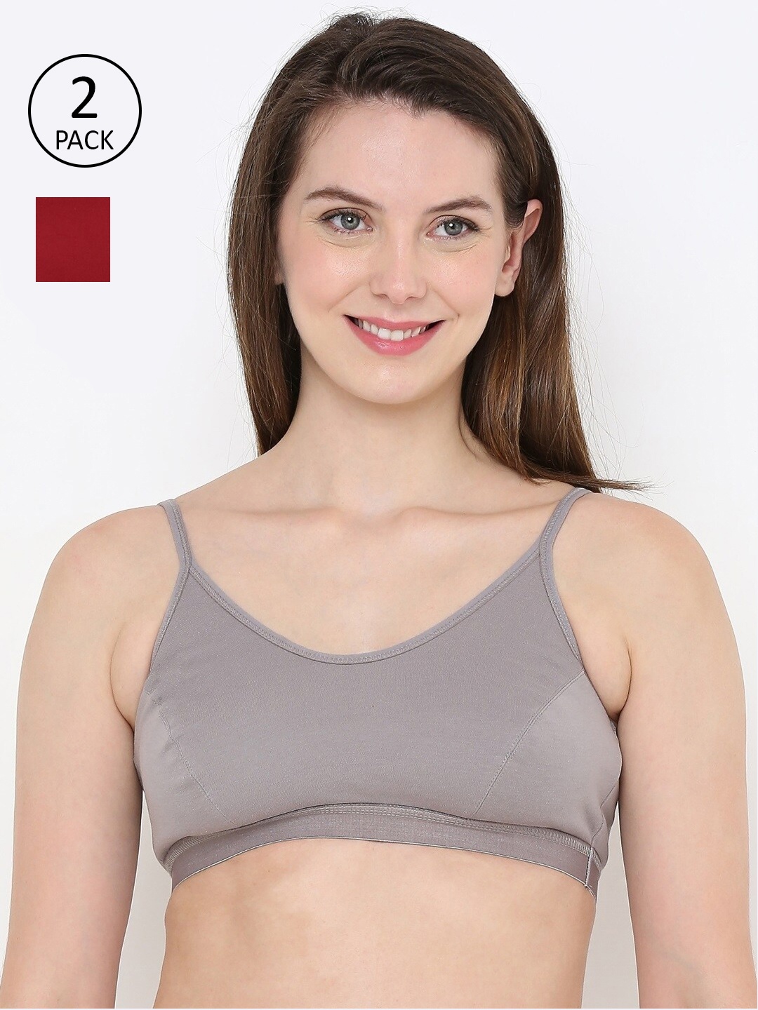 Berrys Intimatess Grey & Maroon Bra