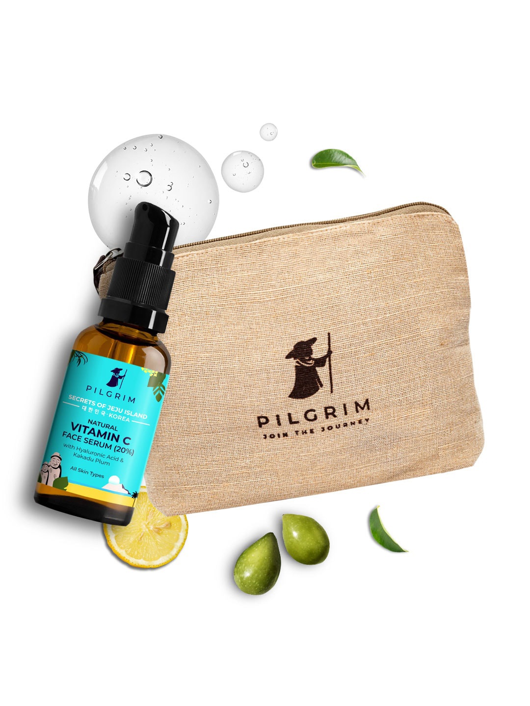 Pilgrim Natural Vitamin C Face Serum with Hyaluronic Acid & Kakadu Plum 30ml with Jute Bag, Blue
Pilgrim Natural Vitamin C Face Serum with Hyaluronic Acid & Kakadu Plum 30ml with Jute Bag, Blue