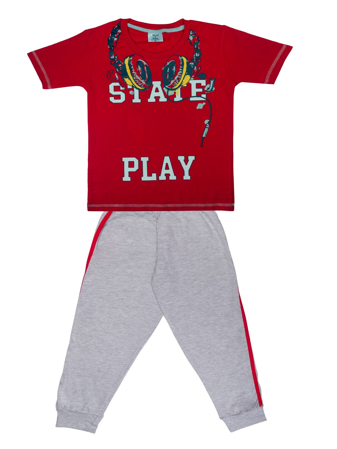 Todd N Teen Boys Red & Grey Printed T-shirt with Trousers
Todd N Teen Boys Red & Grey Printed T-shirt with Trousers