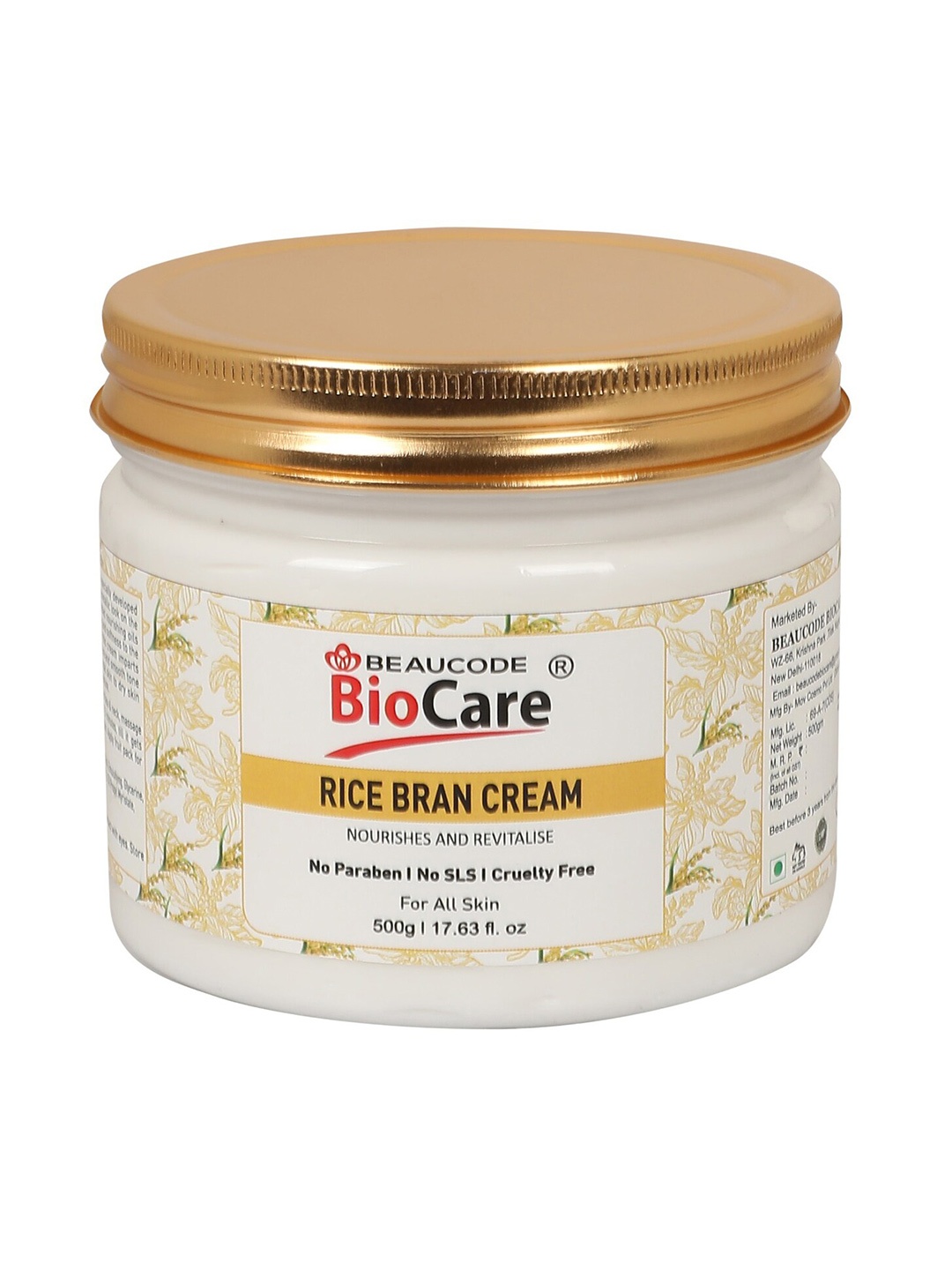 BEAUCODE BIOCARE Rice Bran Face & Body Cream for Nourish & Revitalize - 500 g, Off white
BEAUCODE BIOCARE Rice Bran Face & Body Cream for Nourish & Revitalize - 500 g, Off white