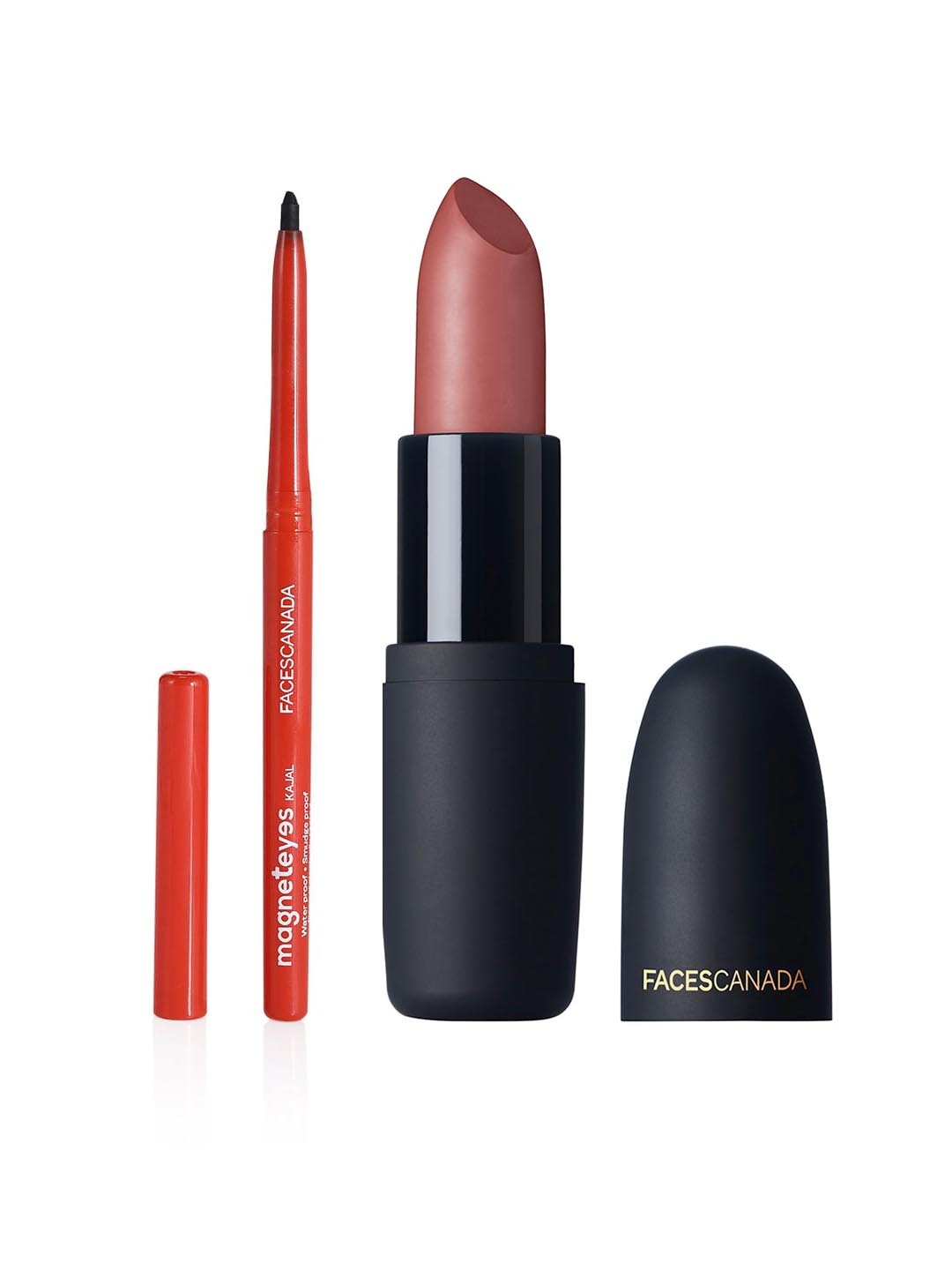 FACES CANADA Set of Magneteyes Kajal - Black 01& Weightless Matte Lipstick - Buff Nude, Brown
FACES CANADA Set of Magneteyes Kajal - Black 01& Weightless Matte Lipstick - Buff Nude, Brown
