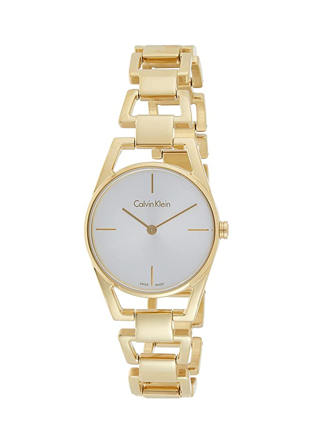 Calvin Klein Women Silver-Toned Dial & Gold Toned Bracelet Straps Analogue Watch K7L23546
Calvin Klein Women Silver-Toned Dial & Gold Toned Bracelet Straps Analogue Watch K7L23546