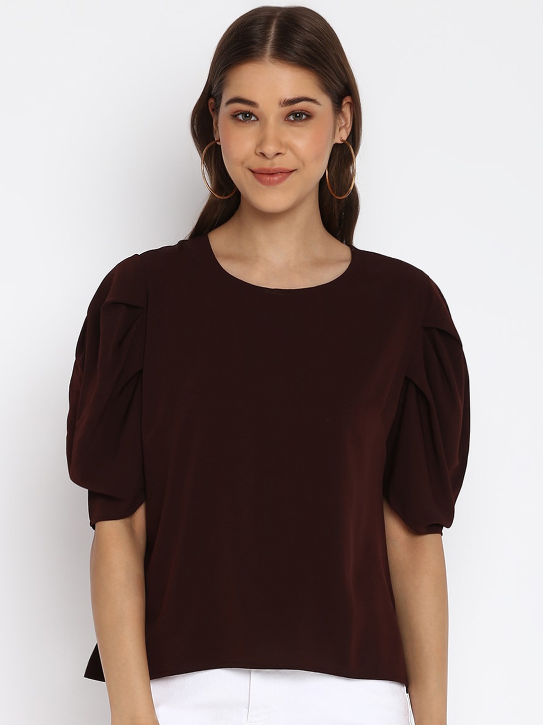 Mayra Brown Velvet Top