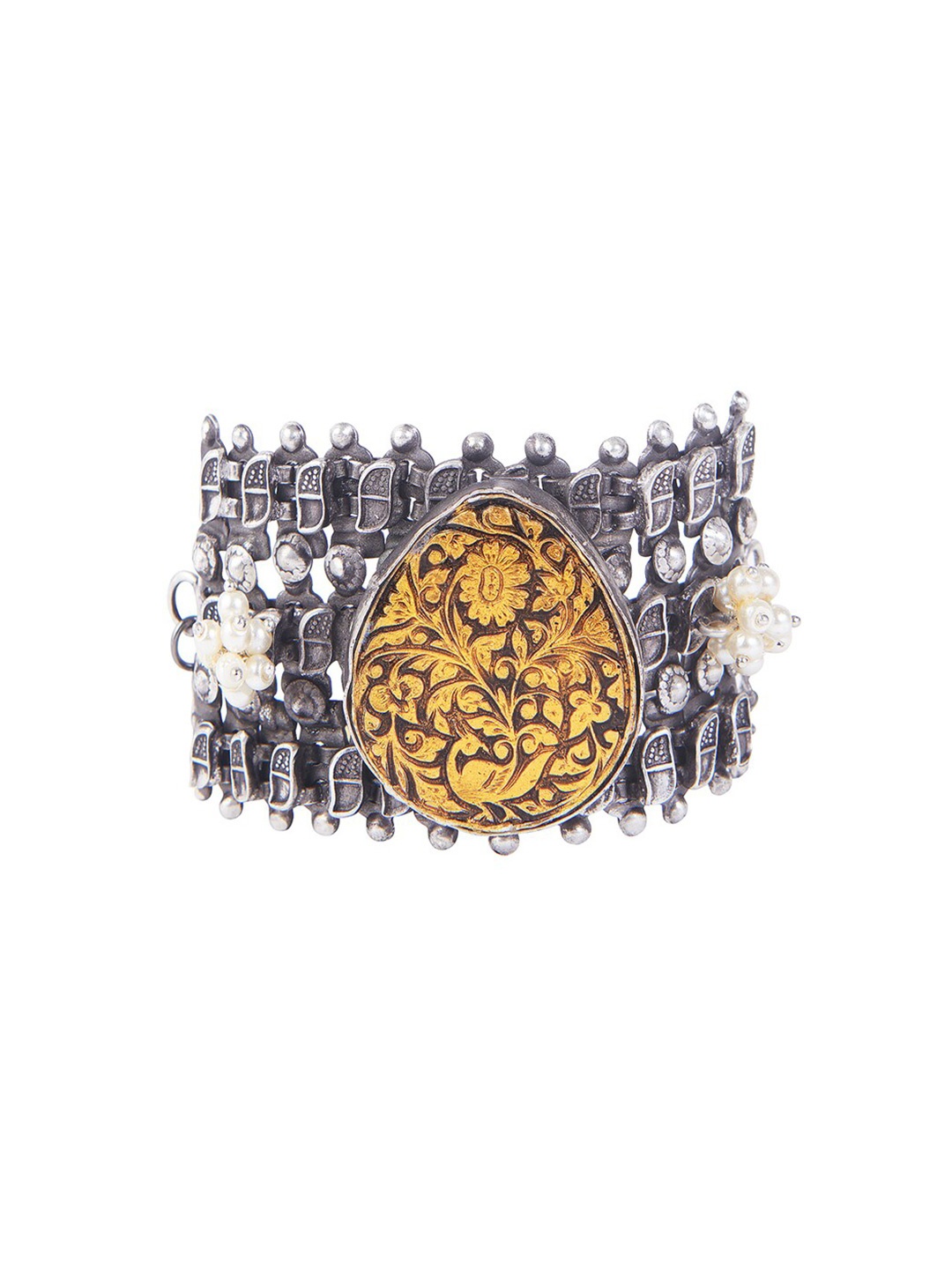 CURIO COTTAGE Women Silver-Toned & Yellow Oxidised Silver-Plated Wraparound Bracelet
CURIO COTTAGE Women Silver-Toned & Yellow Oxidised Silver-Plated Wraparound Bracelet