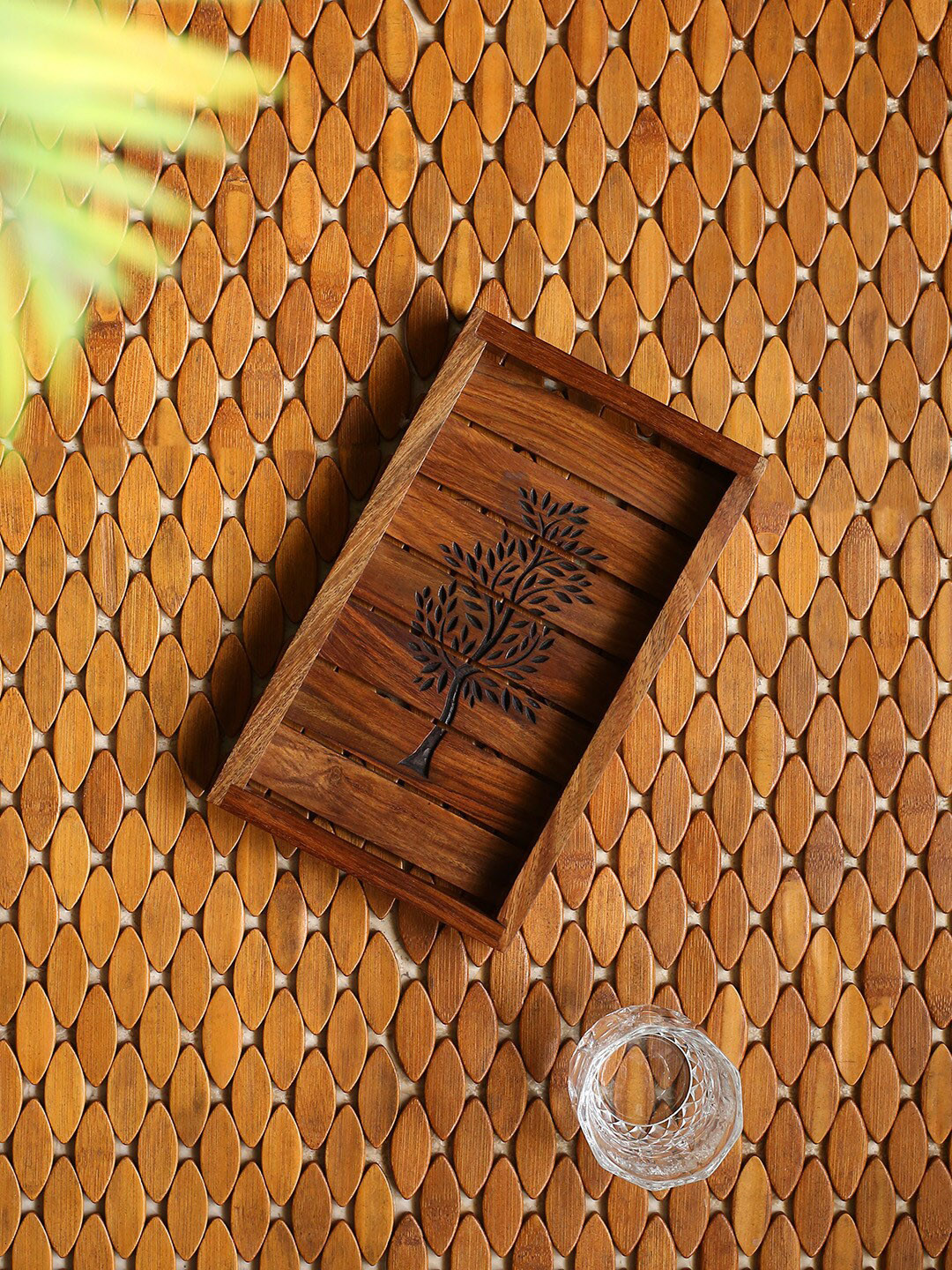 ExclusiveLane Brown Lush Trees Hand-Carved Sheesham Wooden Serving Tray 
ExclusiveLane Brown Lush Trees Hand-Carved Sheesham Wooden Serving Tray