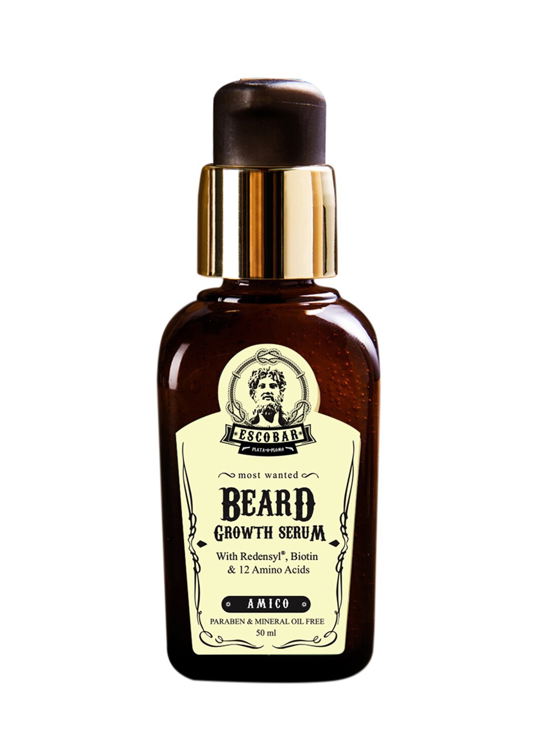 ESCOBAR Men Most Wanted Amico Beard Growth Serum with Redensyl & Biotin - 50 ml, Brown
ESCOBAR Men Most Wanted Amico Beard Growth Serum with Redensyl & Biotin - 50 ml, Brown