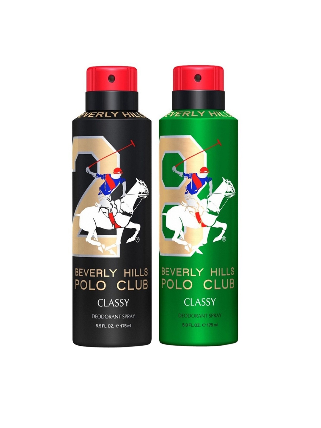 Beverly Hills Polo Club Men Set of 2 Classy Deodorants - No.8 - No.2 - 175 ml Each, Black
Beverly Hills Polo Club Men Set of 2 Classy Deodorants - No.8 - No.2 - 175 ml Each, Black