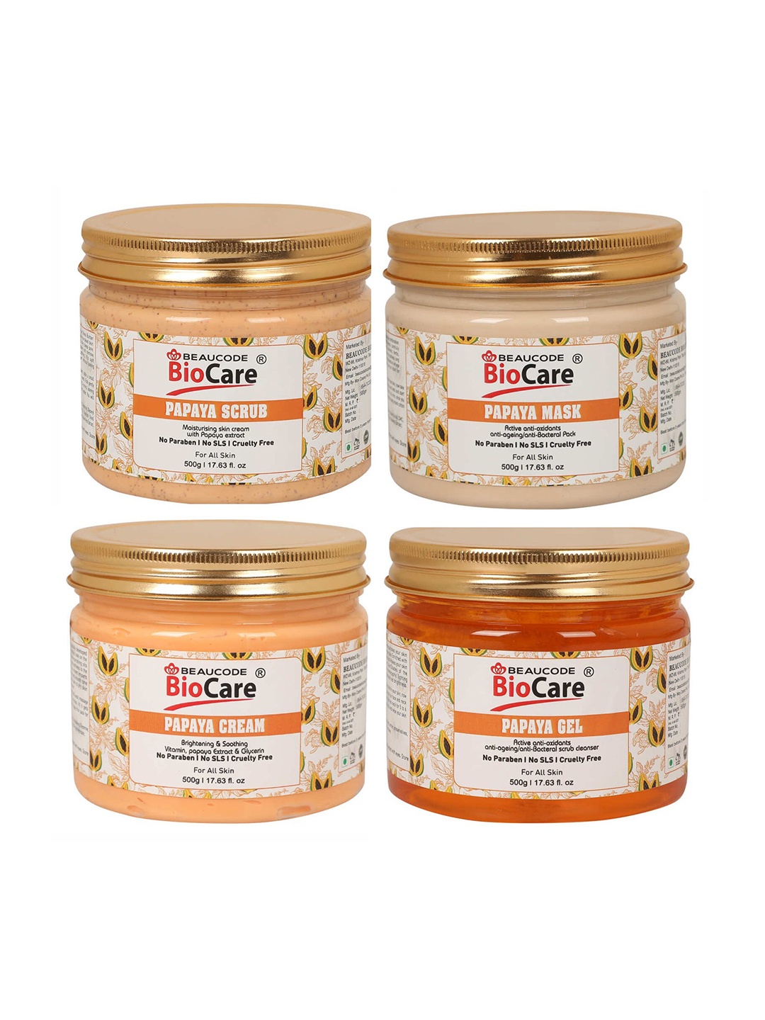 BEAUCODE BIOCARE Papaya Facial Kit with Active Anti-Oxidants for All Skin Types - 2000g, Orange
BEAUCODE BIOCARE Papaya Facial Kit with Active Anti-Oxidants for All Skin Types - 2000g, Orange