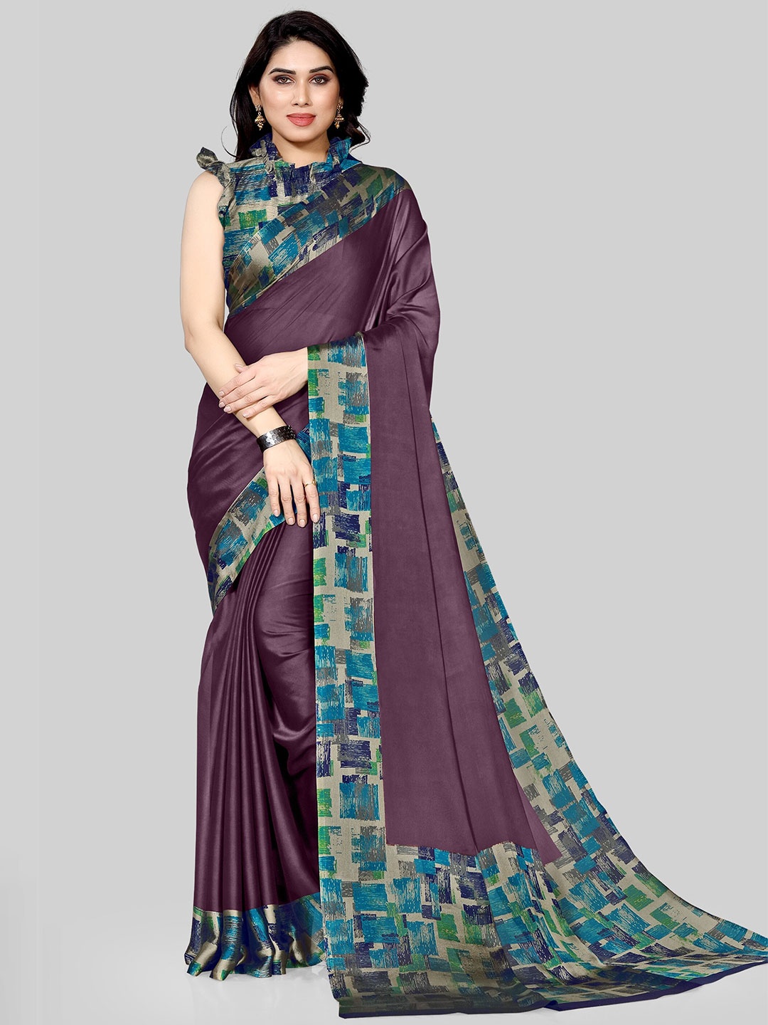 MIRCHI FASHION Purple & Blue Saree