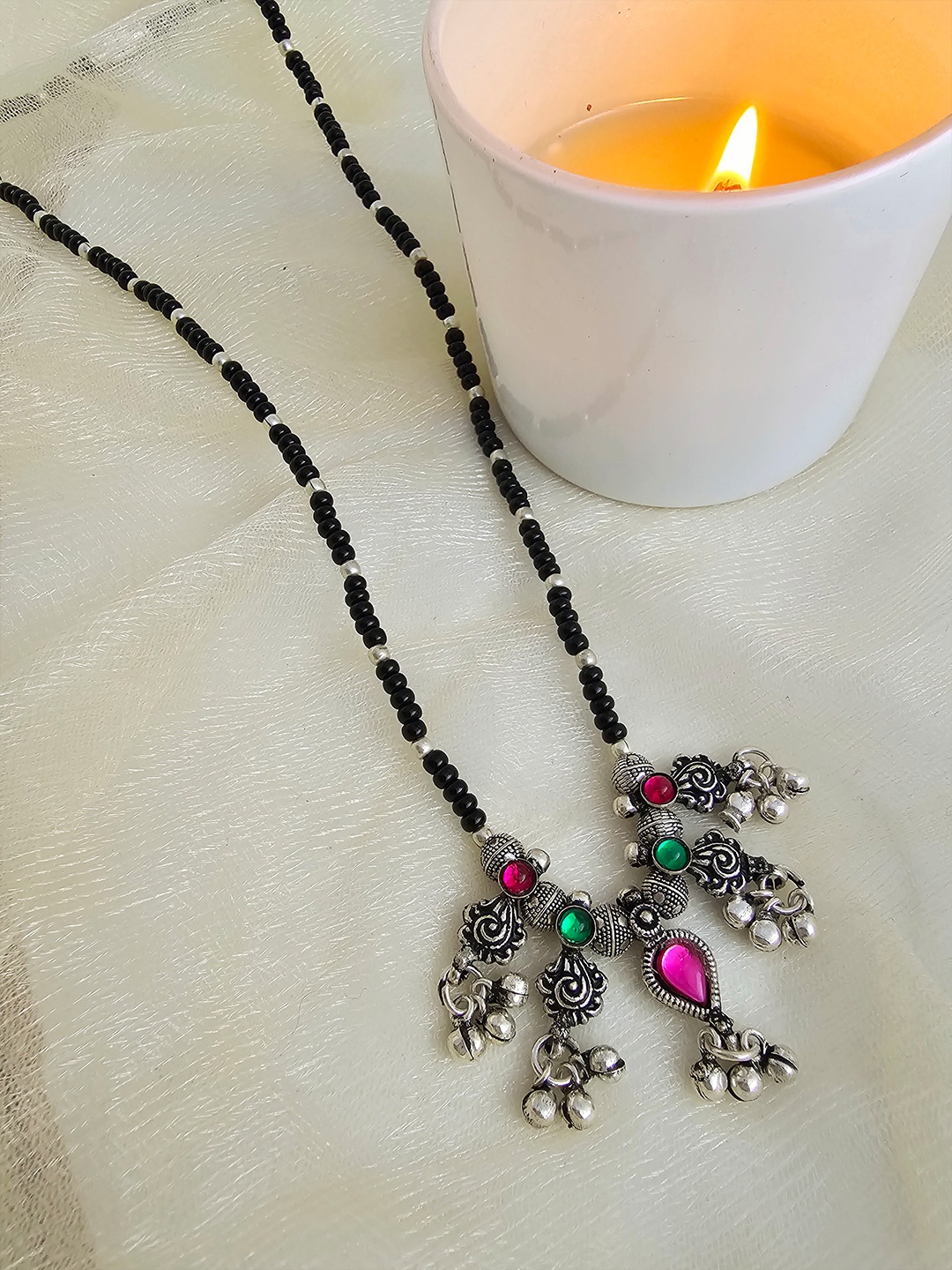 Binnis Wardrobe Silver-Toned & Black German Silver Silver-Plated Necklace
Binnis Wardrobe Silver-Toned & Black German Silver Silver-Plated Necklace