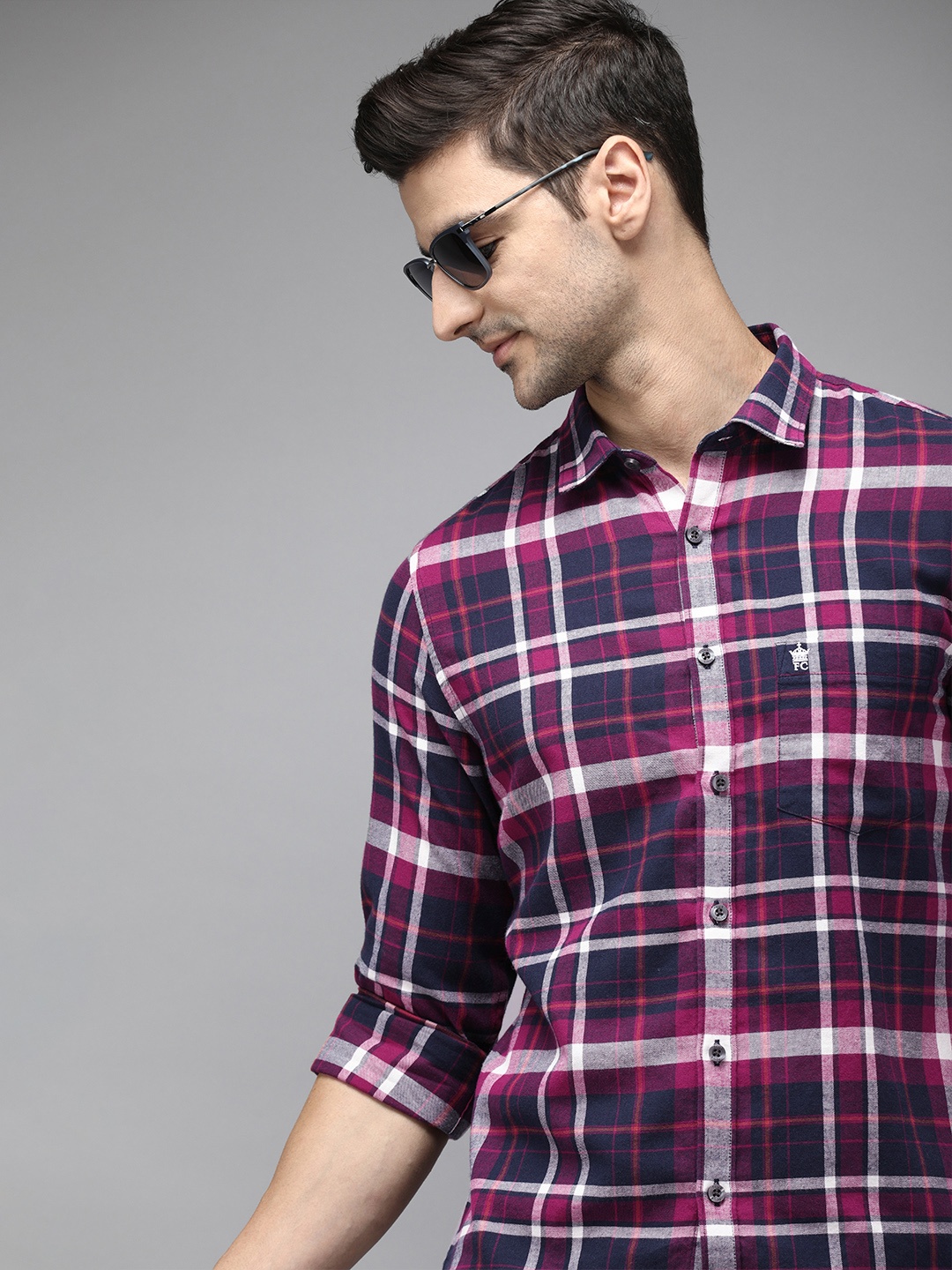 French Connection Men Purple & Fuschia Tartan Checks Slim Fit Pure Cotton Casual Shirt
French Connection Men Purple & Fuschia Tartan Checks Slim Fit Pure Cotton Casual Shirt