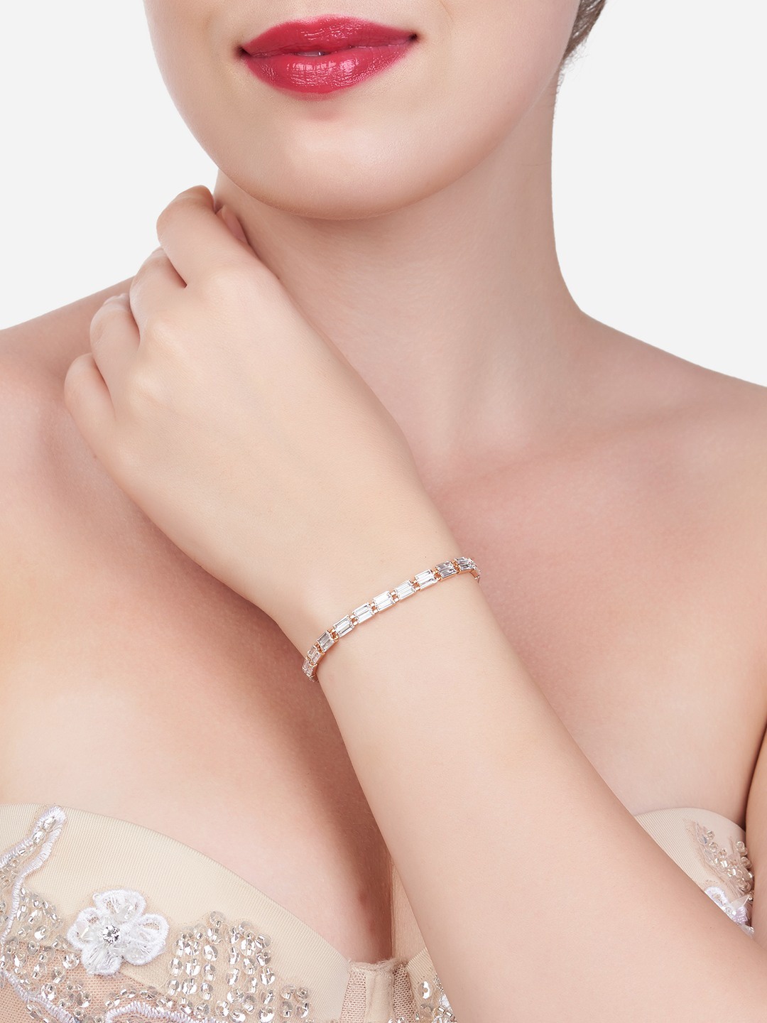 AMI Women Rose Gold & White Brass Cubic Zirconia Rose Gold-Plated Wraparound Bracelet
AMI Women Rose Gold & White Brass Cubic Zirconia Rose Gold-Plated Wraparound Bracelet