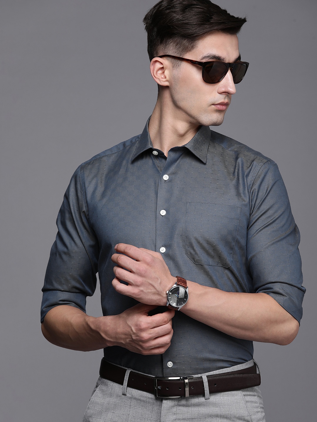 Louis Philippe Men Blue Textured Slim Fit Fiesta Collection Pure Cotton Casual Shirt
Louis Philippe Men Blue Textured Slim Fit Fiesta Collection Pure Cotton Casual Shirt
