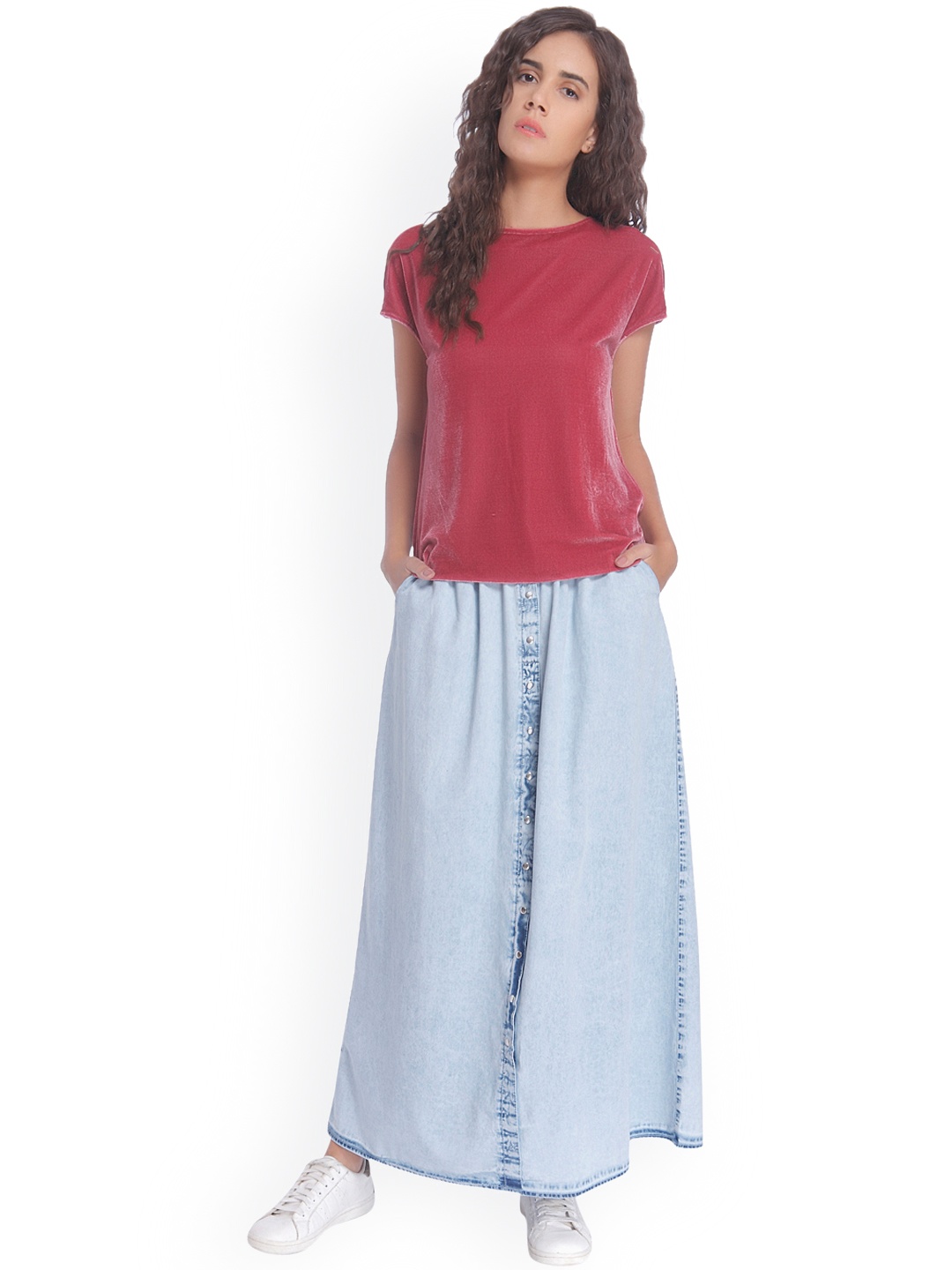 Vero Moda Women Burgundy Solid Regular Top