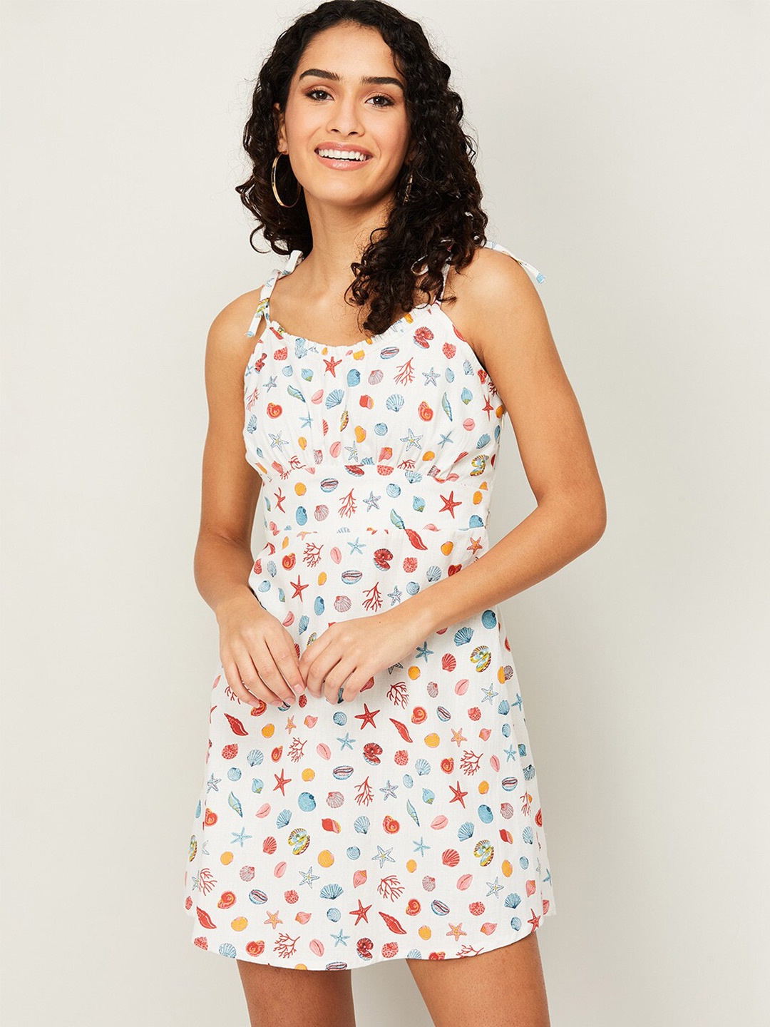 Ginger by Lifestyle White & Red Pure Cotton Dress