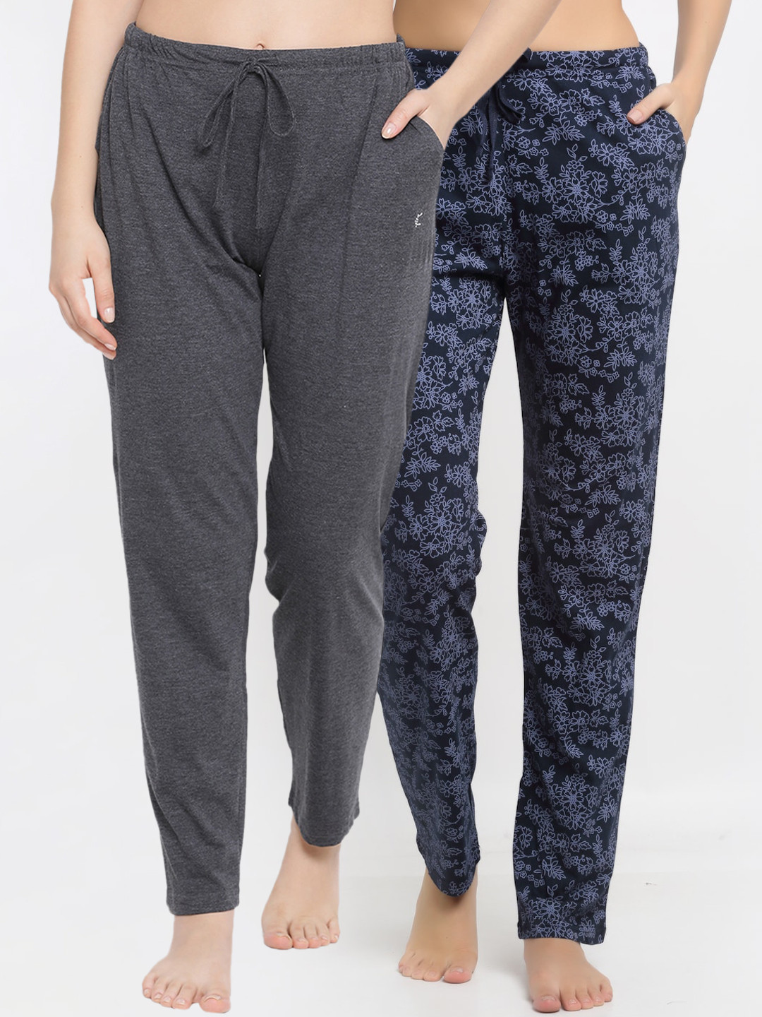 Kanvin Women Pack Of 2 Printed Pure Cotton Lounge Pants, Charcoal
Kanvin Women Pack Of 2 Printed Pure Cotton Lounge Pants, Charcoal