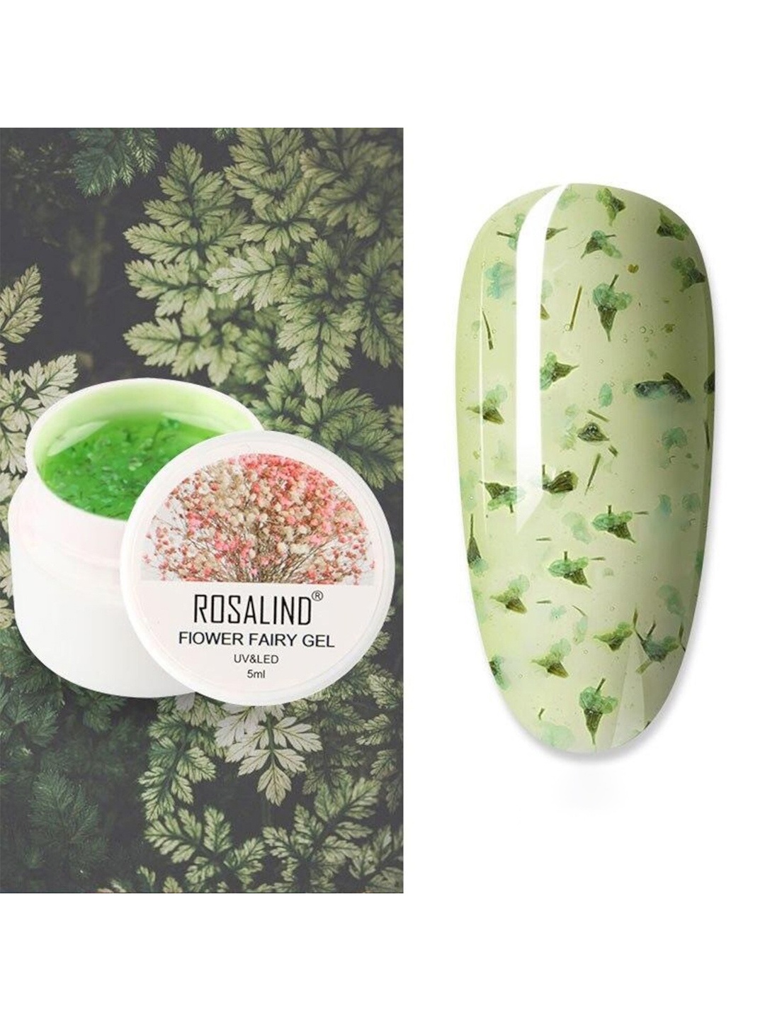 ROSALIND Flower Fairy UV&LED Dried Flower Decoration Gel Nail Polish - Shade A146, Green
ROSALIND Flower Fairy UV&LED Dried Flower Decoration Gel Nail Polish - Shade A146, Green