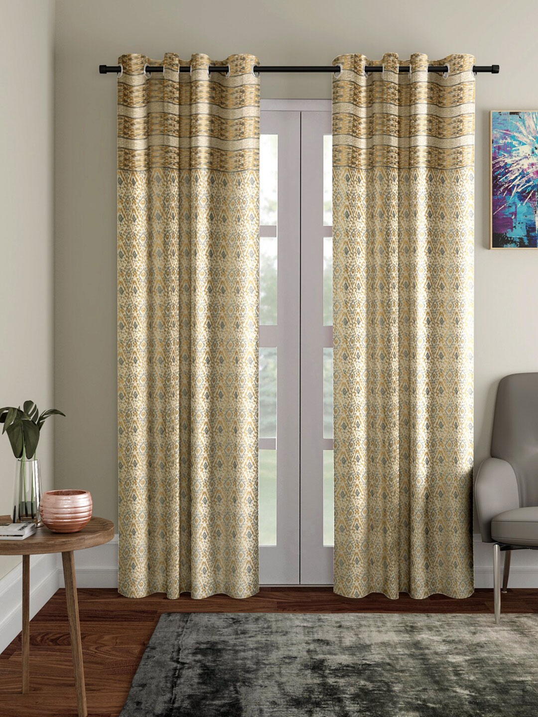 Rajasthan Decor Copper-Toned & White Set of 2 Floral Room Darkening Long Door Curtain
Rajasthan Decor Copper-Toned & White Set of 2 Floral Room Darkening Long Door Curtain