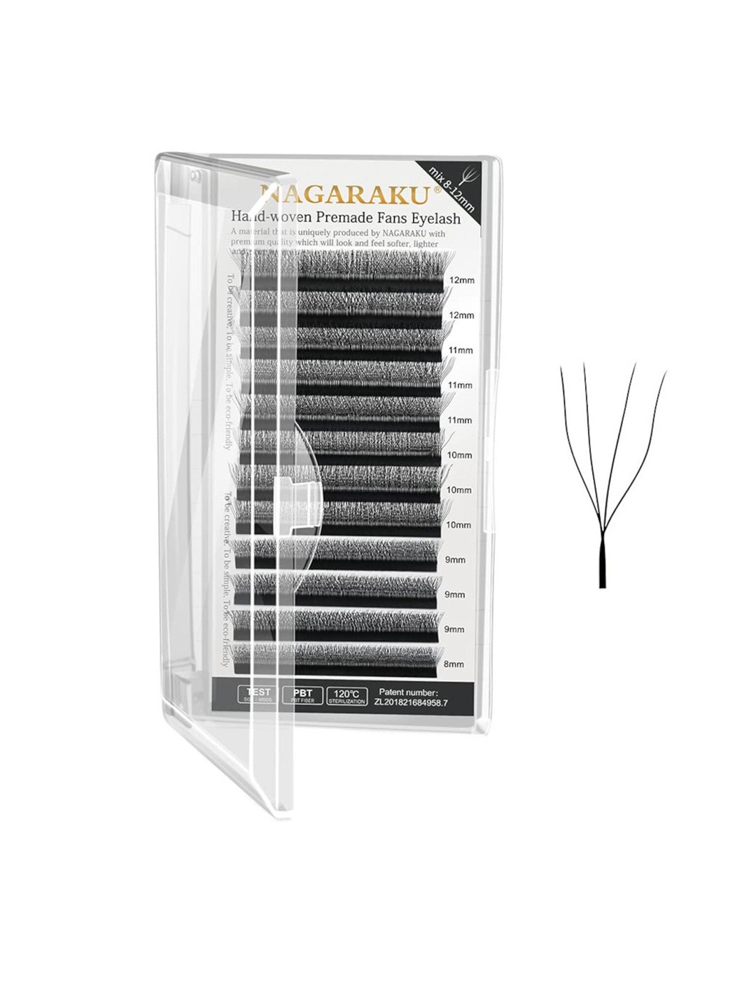 NAGARAKU Black 12 Rows Tray Volume Matte Premade Cluster Fans Eyelash Extensions - Curl C
NAGARAKU Black 12 Rows Tray Volume Matte Premade Cluster Fans Eyelash Extensions - Curl C