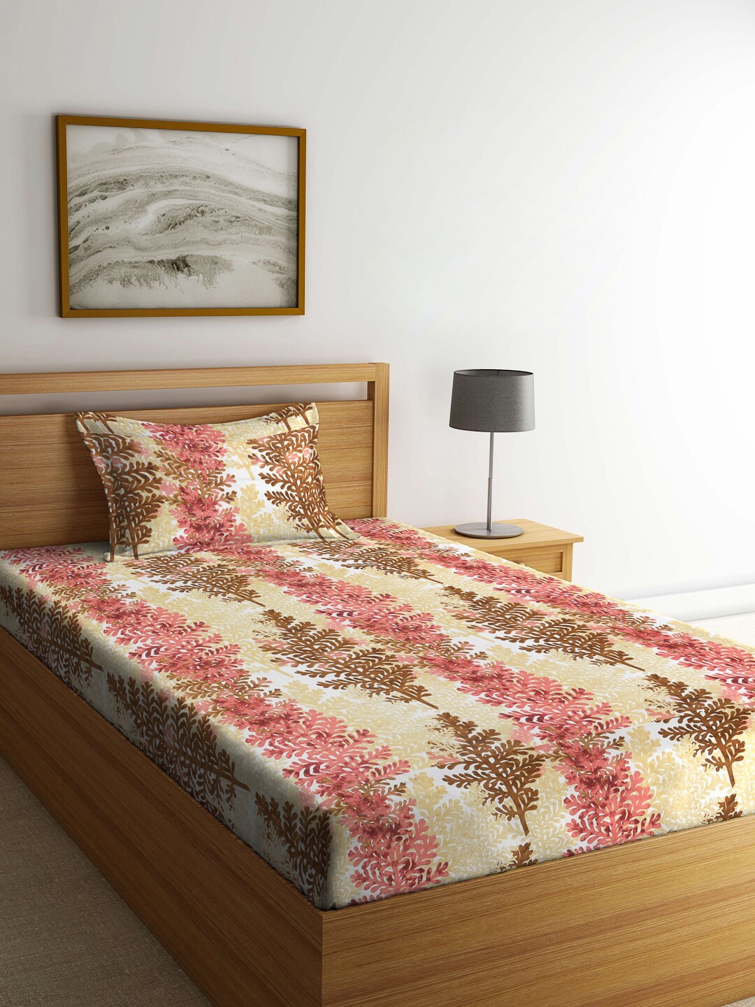 Arrabi Multicoloured Floral 300 TC Fitted Single Bedsheet with 1 Pillow Covers, Multi
Arrabi Multicoloured Floral 300 TC Fitted Single Bedsheet with 1 Pillow Covers, Multi