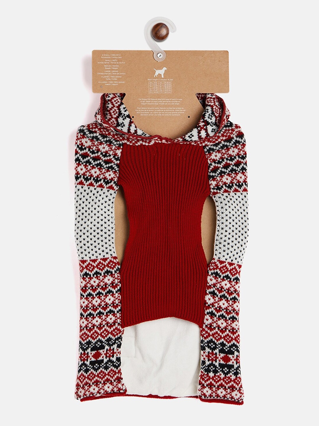 GABBLE & WOOF Red Printed Woolen Dog Sweaters