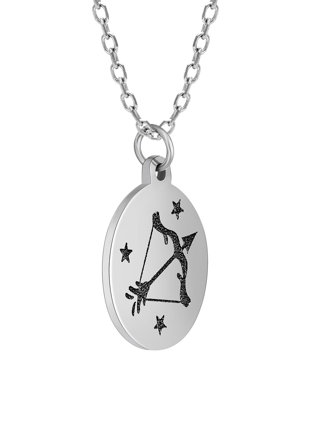 GIVA 925 Sterling Silver Rhodium-Plated Silver-Toned & Black Sagittarius Zodiac Charm Pendant With Chain
GIVA 925 Sterling Silver Rhodium-Plated Silver-Toned & Black Sagittarius Zodiac Charm Pendant With Chain