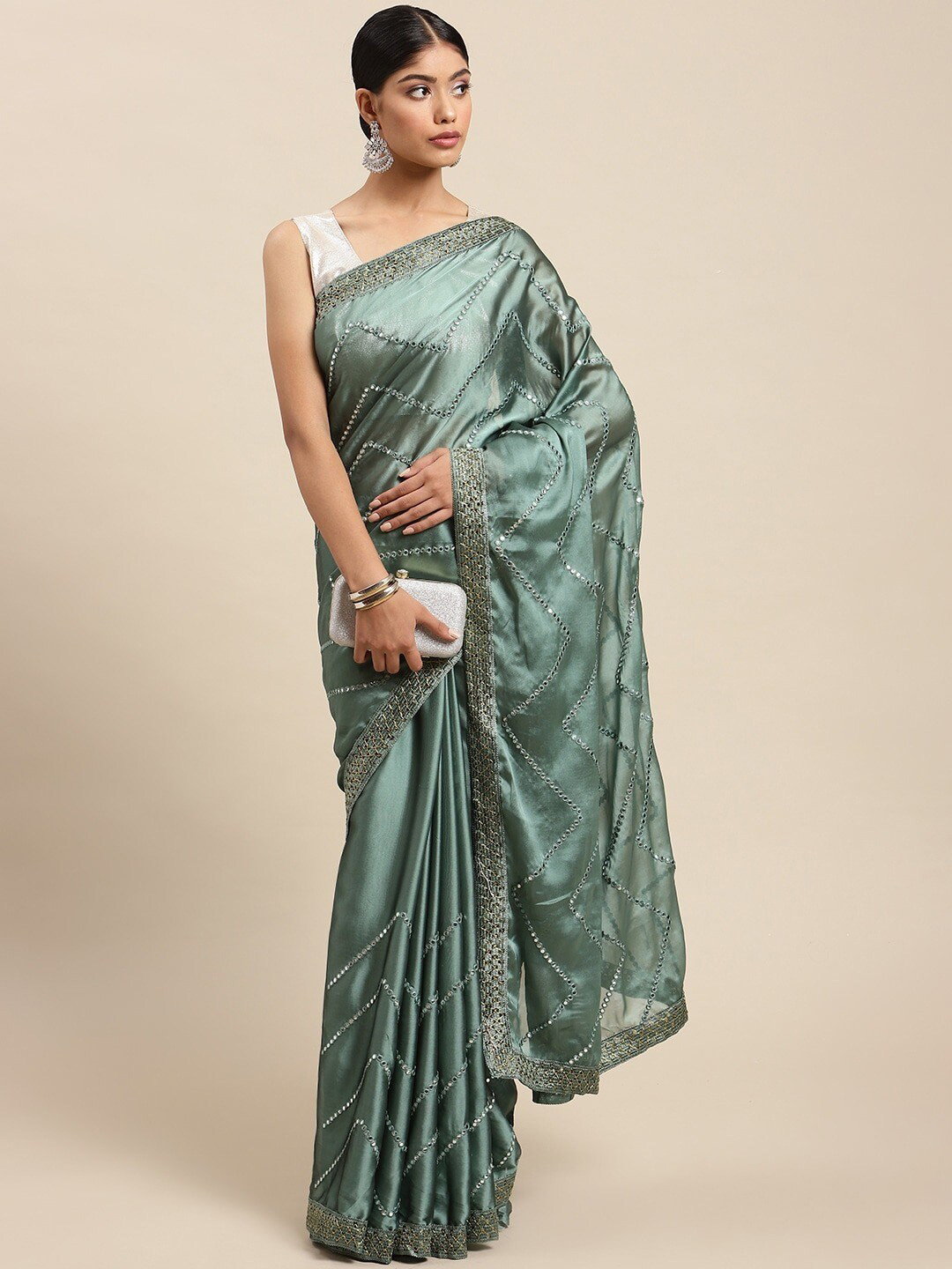 all about you Green Embellished Mirror Work Saree
all about you Green Embellished Mirror Work Saree