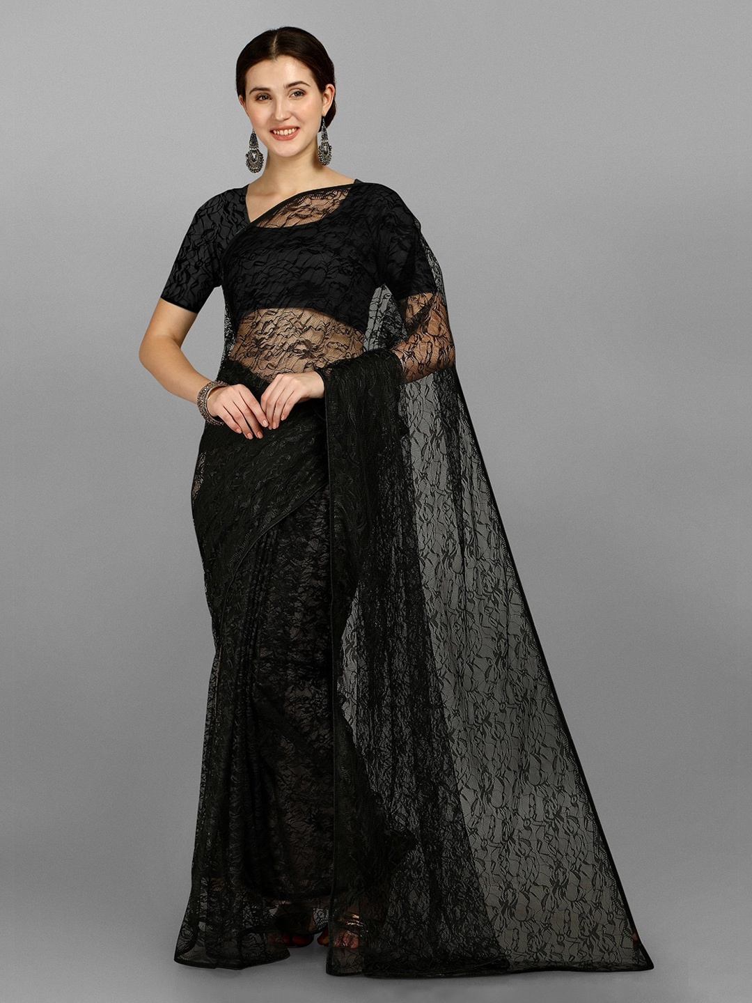Fashionuma Women Black Saree Blouse