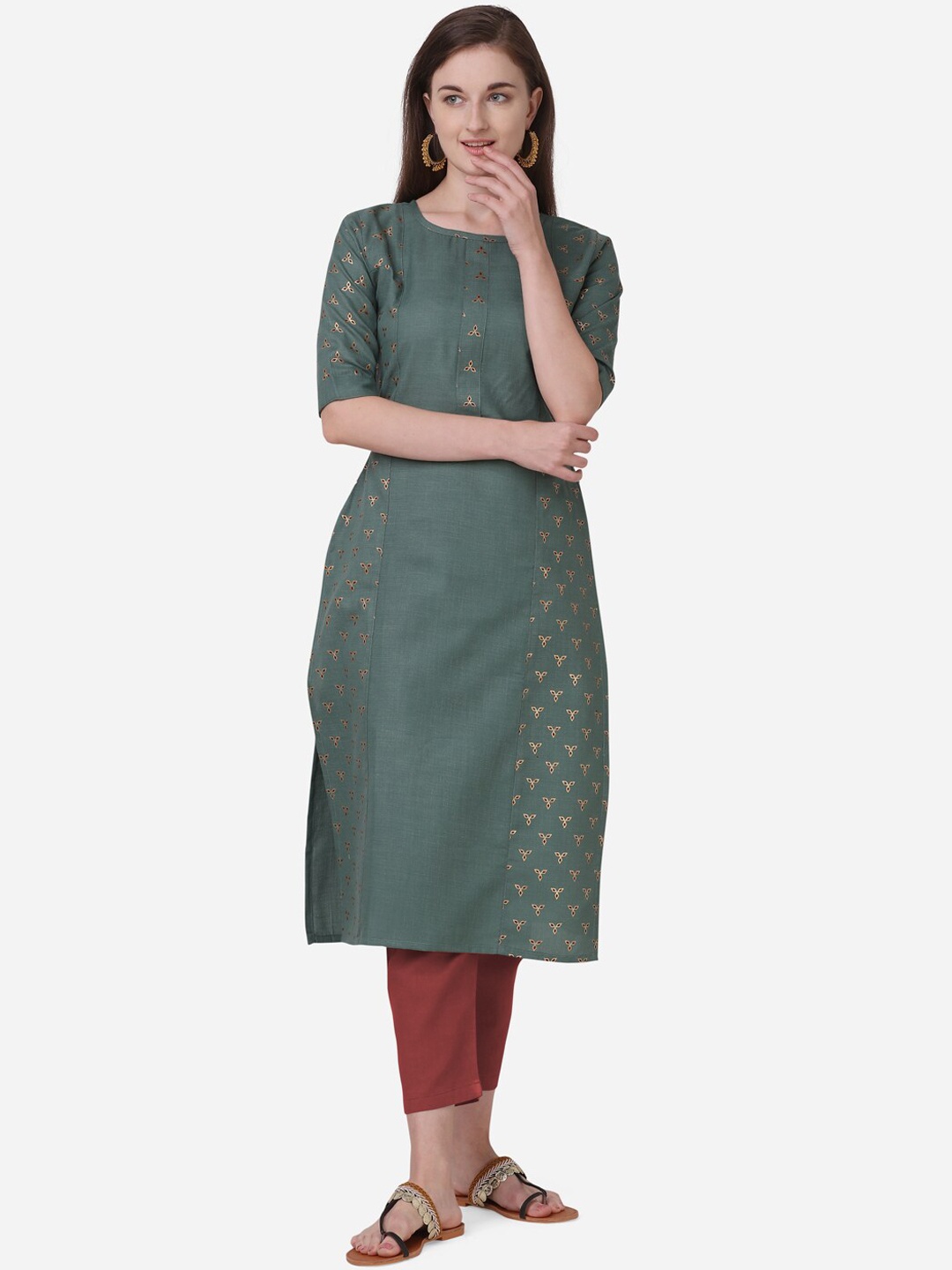 Fashion Booms Women Grey & goblin blue Ethnic Motifs Flared Sleeves Thread Work Kurta
Fashion Booms Women Grey & goblin blue Ethnic Motifs Flared Sleeves Thread Work Kurta