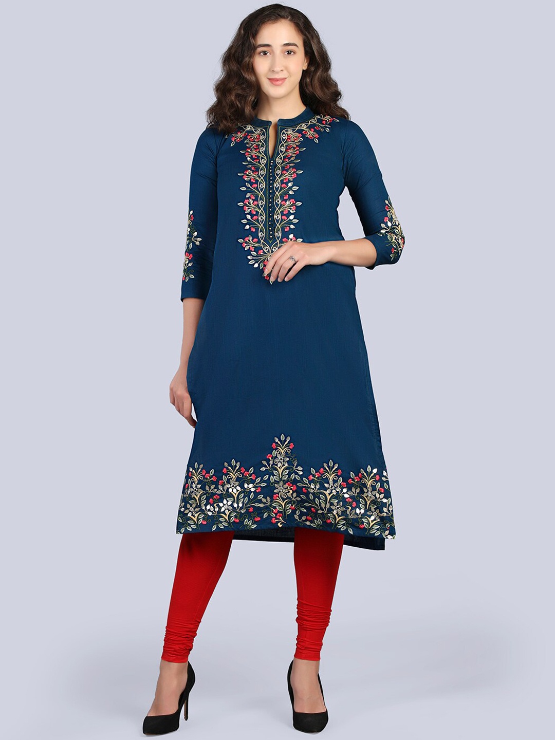 Pakiza Women Blue & blue depths Embroidered Flared Sleeves Thread Work Handloom Kurta
Pakiza Women Blue & blue depths Embroidered Flared Sleeves Thread Work Handloom Kurta