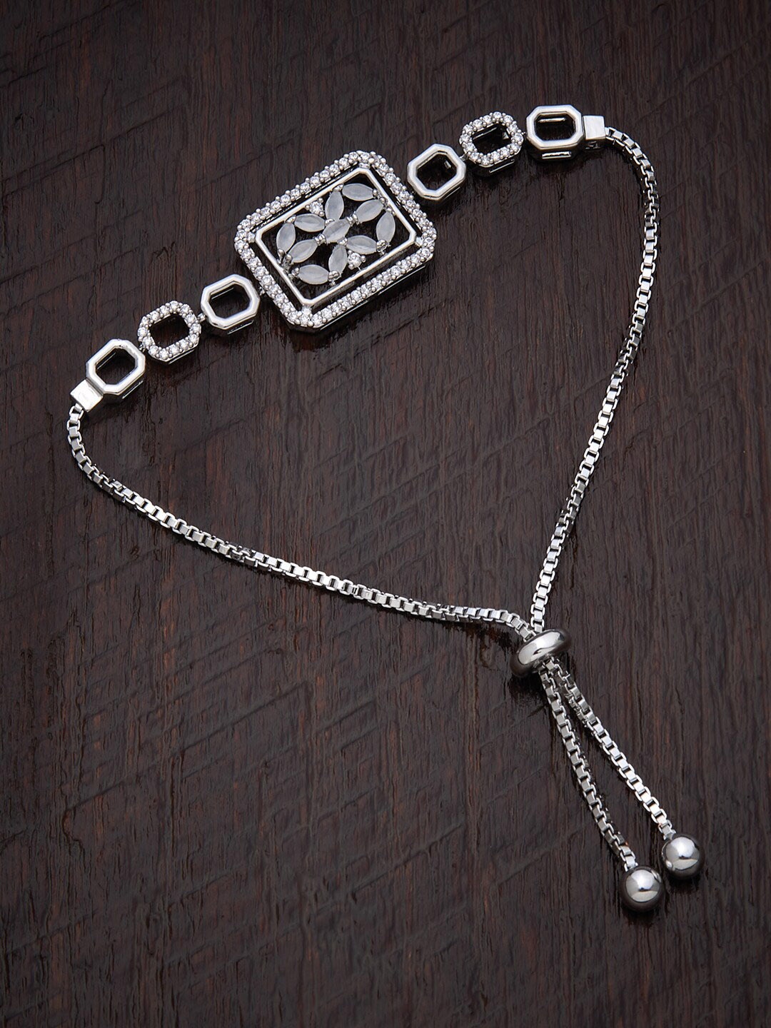 Kushal's Fashion Jewellery Women Grey & Silver-Toned Rhodium-Plated Cubic Zirconia Wraparound Bracelet
Kushal's Fashion Jewellery Women Grey & Silver-Toned Rhodium-Plated Cubic Zirconia Wraparound Bracelet